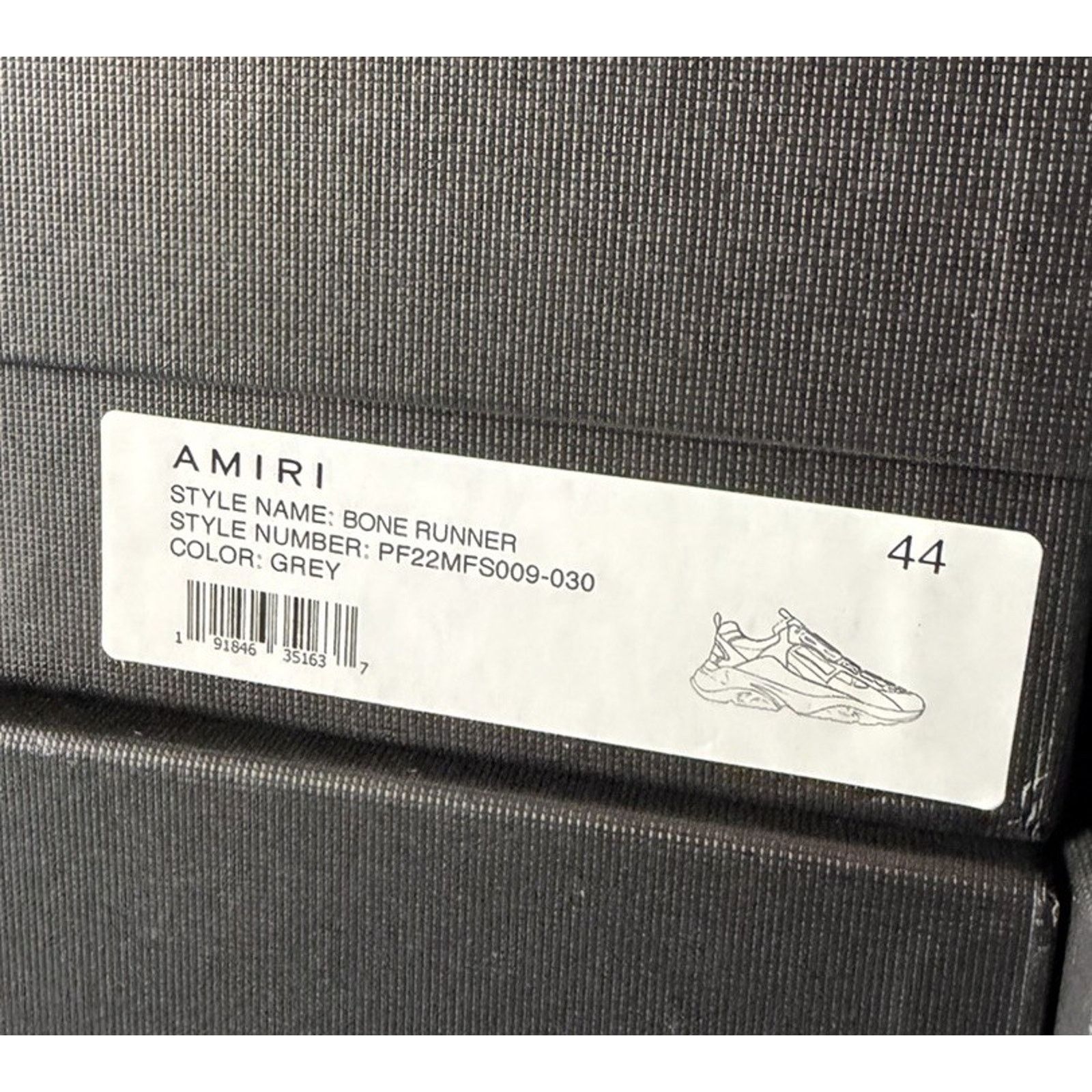 Amiri Size 44EU/11US - Amiri Bone Runner Grey White NEW Size US 11 / EU 44 - 12 Thumbnail