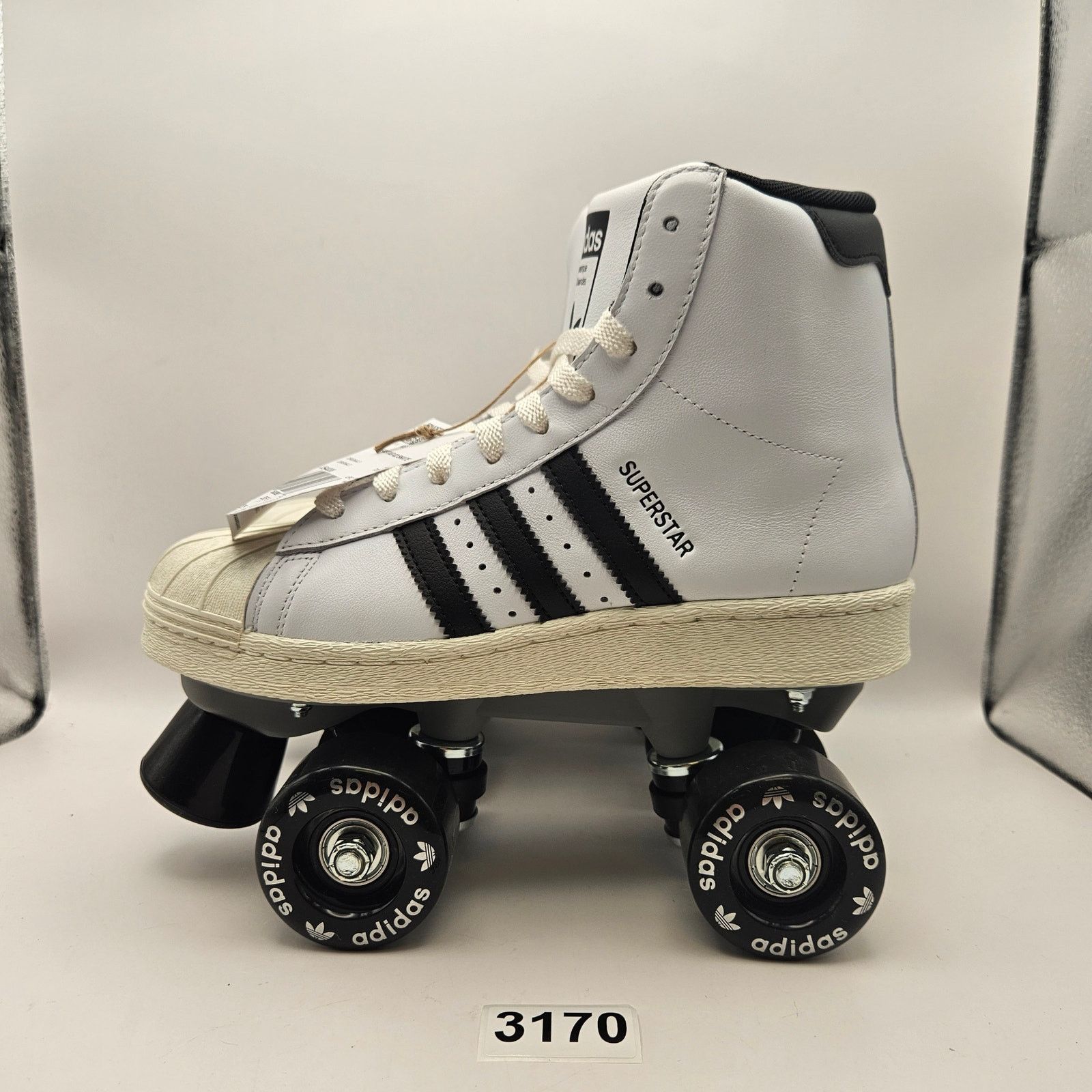 Adidas ADIDAS WOMEN'S 5.5 SUPERSTAR HI WHITE BLACK ROLLER SKATES Size US 5.5 / IT 35.5 - 2 Thumbnail
