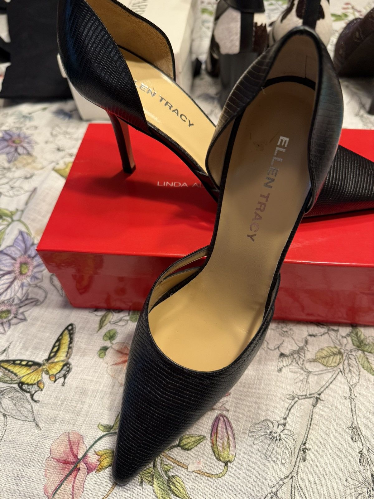 Ellen Tracy Ellen Tracy Black Lizard embossed leather Pump Size US 10 / IT 40 - 1 Thumbnail