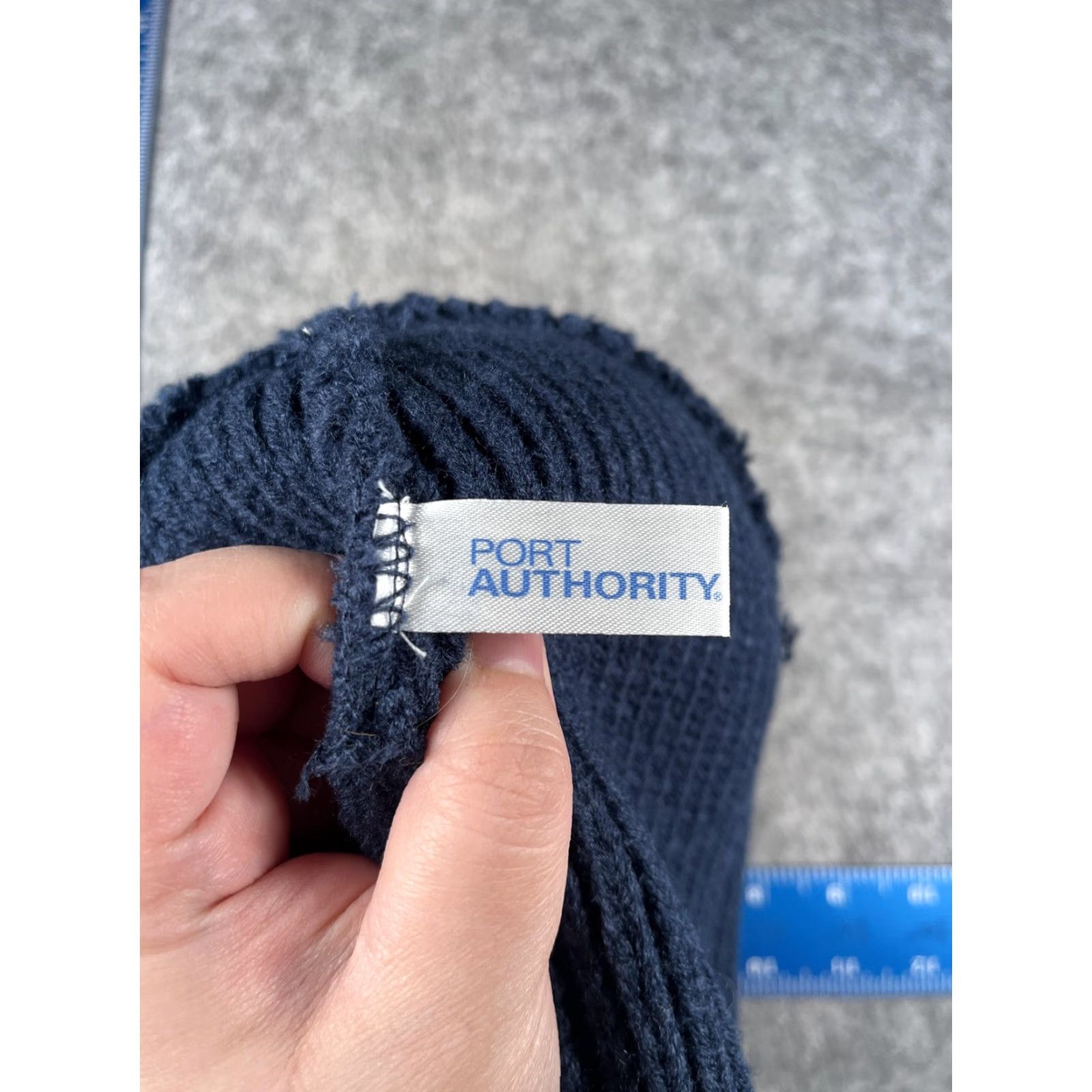 Port Authority Port Authority Beanie Mens One Size Blue Knit Stretch Fuzion Logo - Casual Winter Hat Size ONE SIZE - 7 Thumbnail