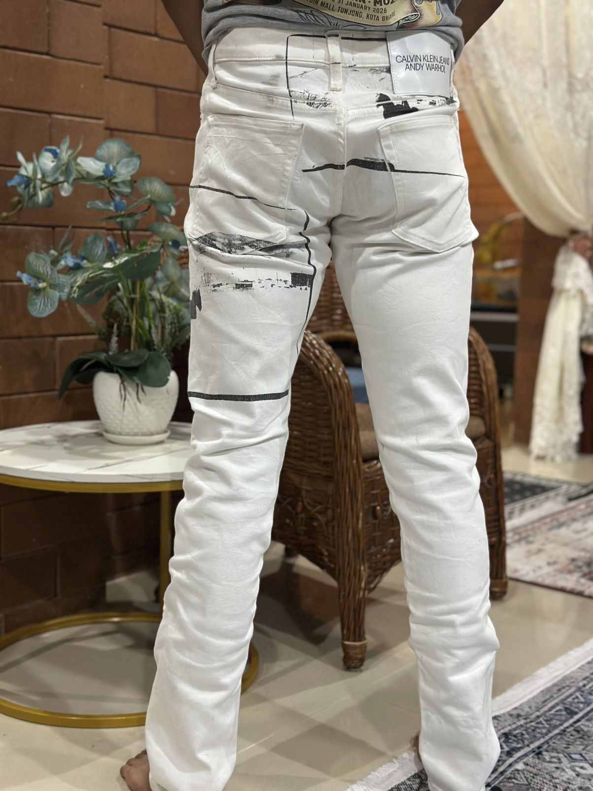 Andy Warhol × Calvin Klein 205W39NYC Calvin Klein X Andy Warhol Visual Art White Denim Jeans Size US 32 / EU 48 - 25 Thumbnail