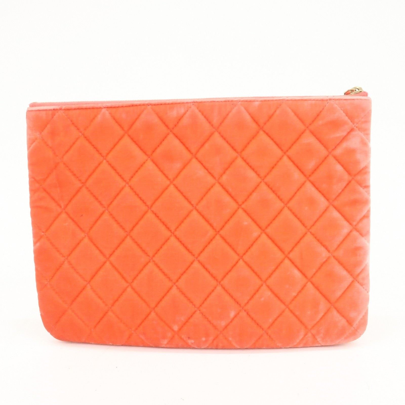 Chanel Chanel Matelasse Velour Clutch Orange Size ONE SIZE - 2 Thumbnail