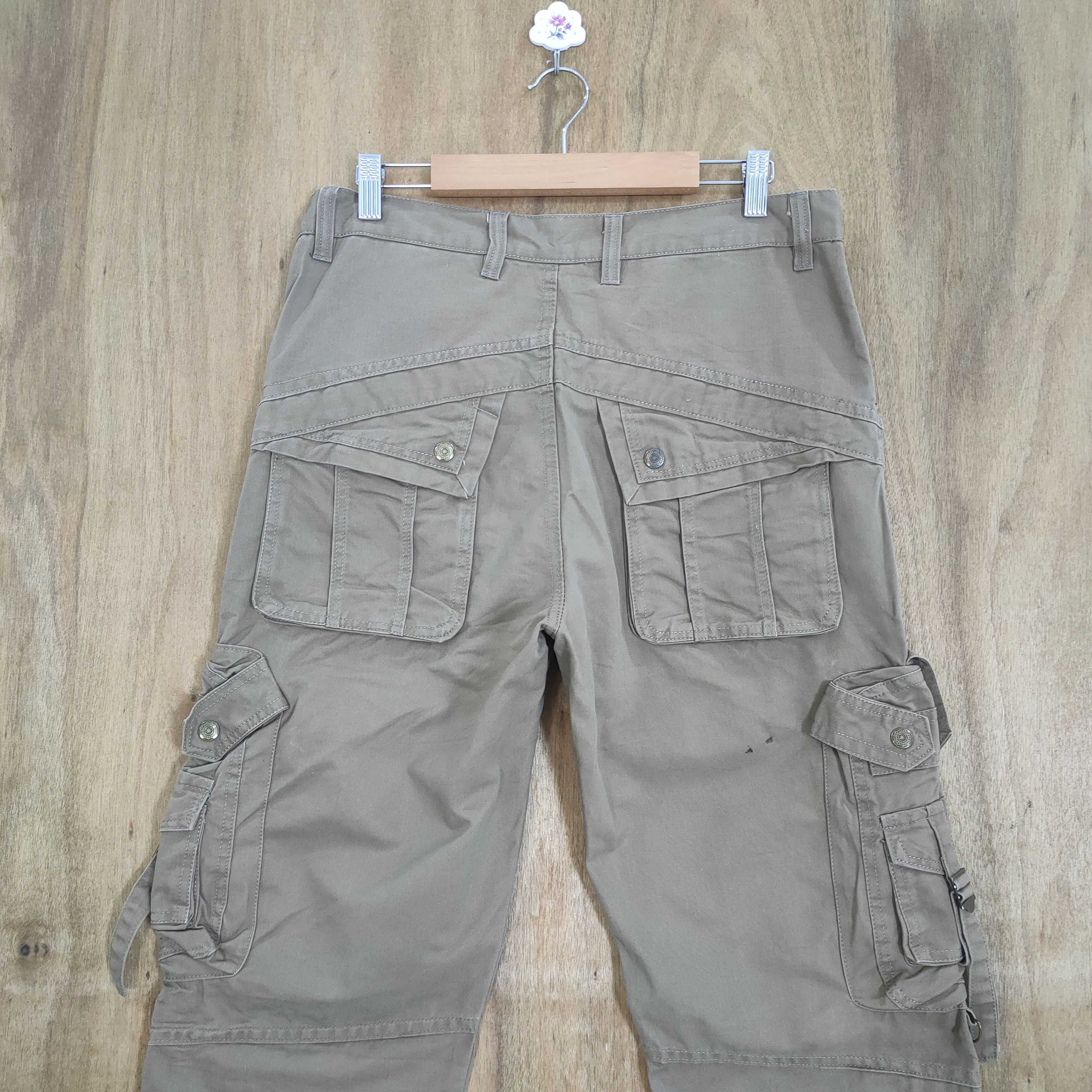 Japanese Brand 10 POCKET MULTIPOCKET BROWN CARGO PANTS Size US 32 / EU 48 - 8 Thumbnail