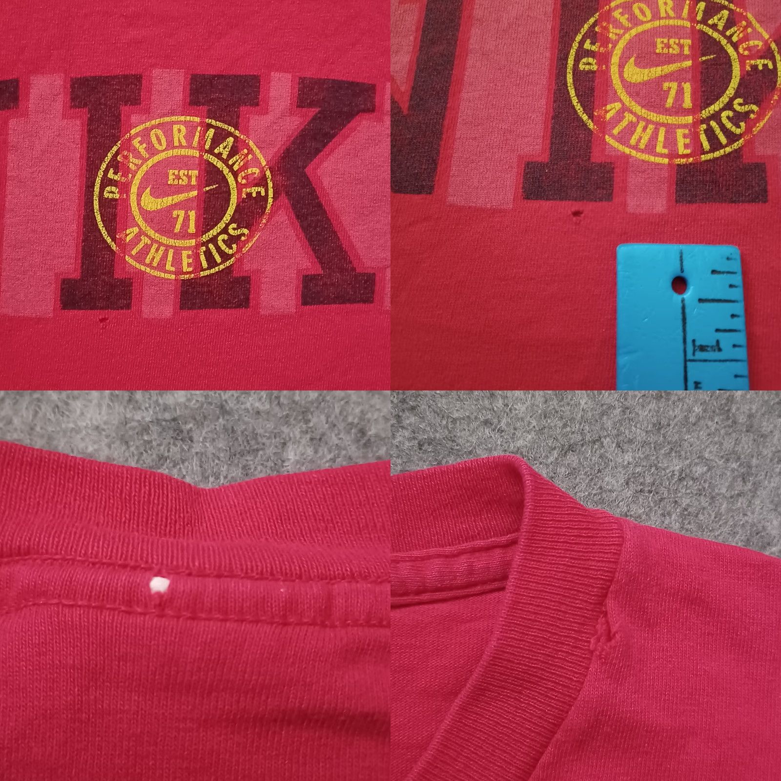 Nike VINTAGE Nike T Shirt Mens L Red Performance Athletic Logo Spellout Short Sleeve Size US L / EU 52-54 / 3 - 9 Thumbnail