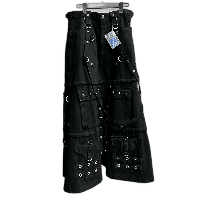 Balenciaga Black Denim Skirt with Metal Accents Size US 38 / EU 54 - 1 Thumbnail