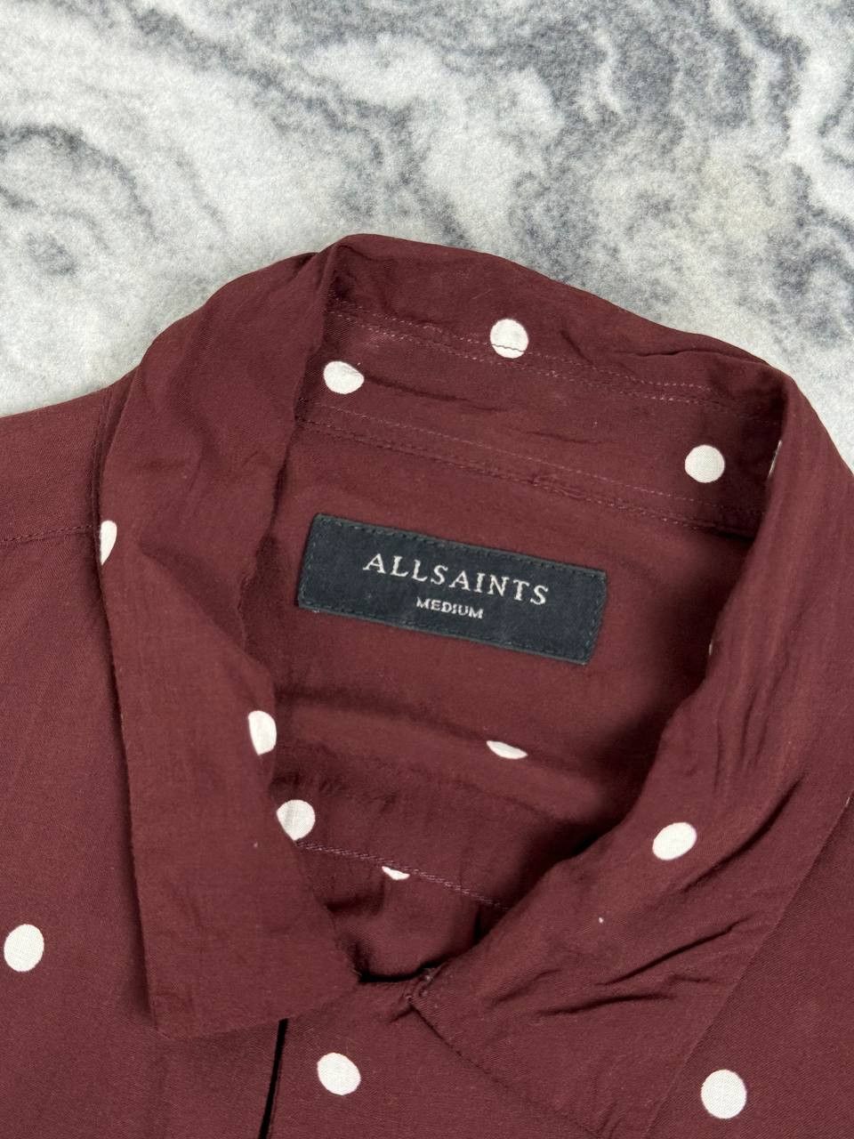 Allsaints Allsaints Kuta Shirt Buttons Polka Viscose Men M Burgundy Size US M / EU 48-50 / 2 - 2 Thumbnail