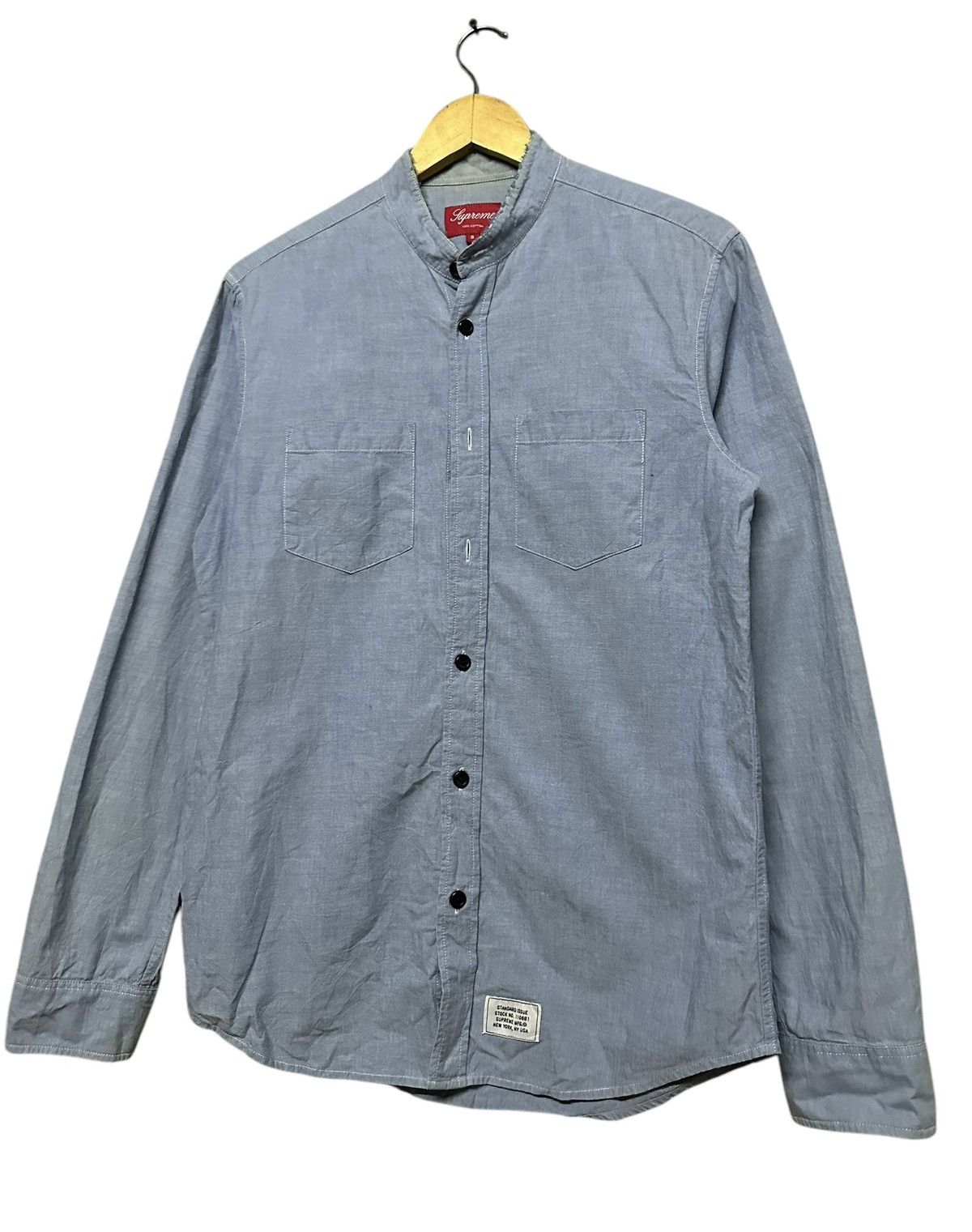 Supreme Supreme Mandarin Collar Casual Chambray Button Ups Shirt Size US S / EU 44-46 / 1 - 4 Thumbnail