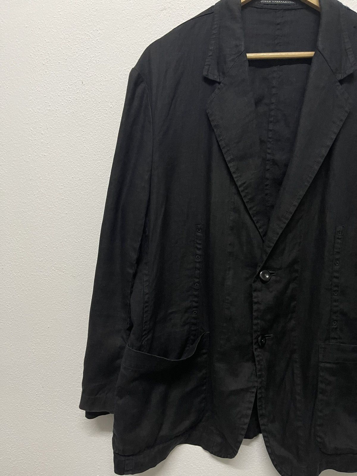 Yohji Yamamoto 80s YOHJI YAMAMOTO LINEN BLAZZER JACKET RARE Size L / US 10 / IT 46 - 4 Thumbnail