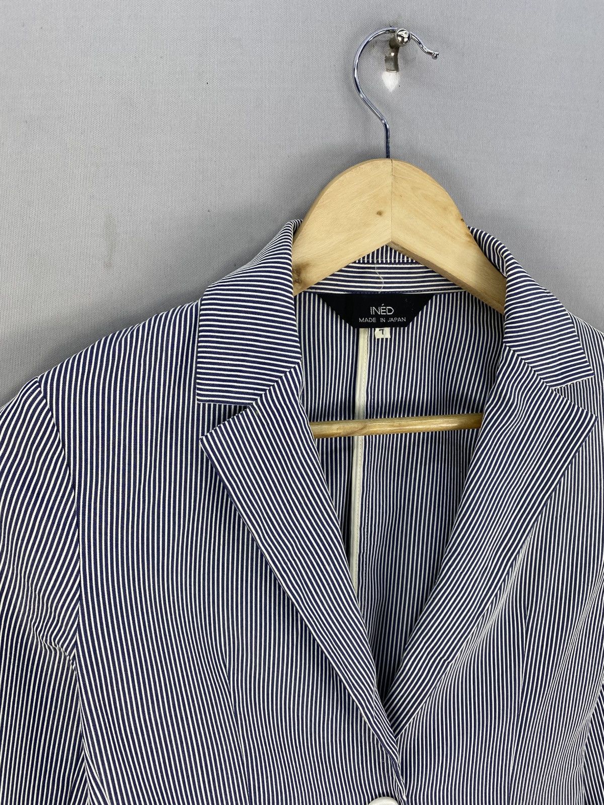 Yohji Yamamoto INED Pinstripe Coat Jacket Size XXS / US 00 / IT 34 - 2 Thumbnail