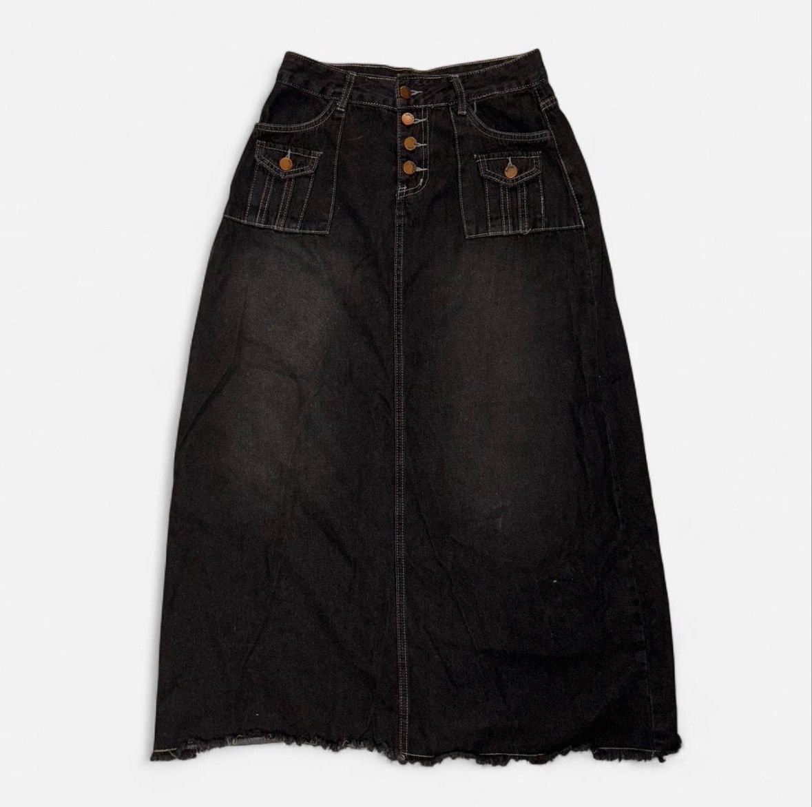 Other Distressed Denim Maxi Skirt Size 28" / US 6 / IT 42 - 1 Thumbnail