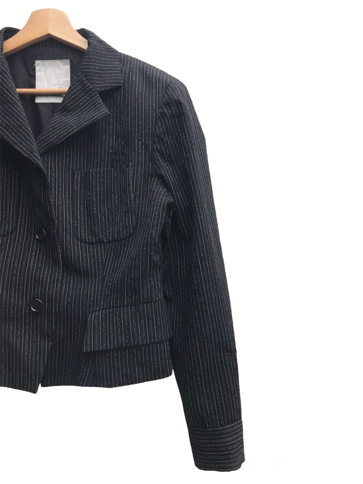 Yohji Yamamoto Workshop by Yohji Yamamoto Striped Wool Cropped Jacket Size XS / US 0-2 / IT 36-38 - 6 Thumbnail