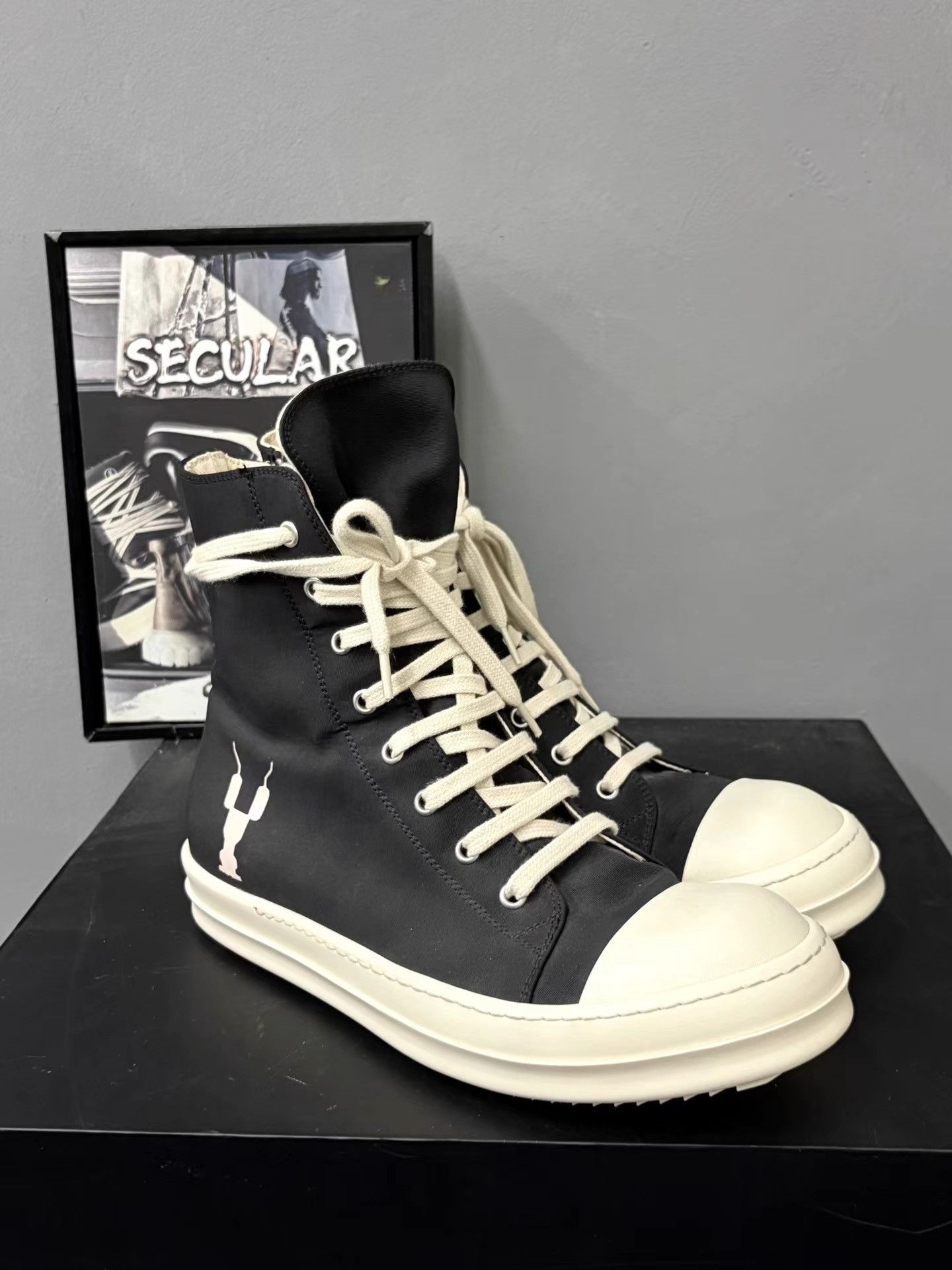 Rick Owens Rick Owens Drkshdw Satin High Top Jumbo Sneakers K34 Size US 7 / EU 40 - 3 Thumbnail