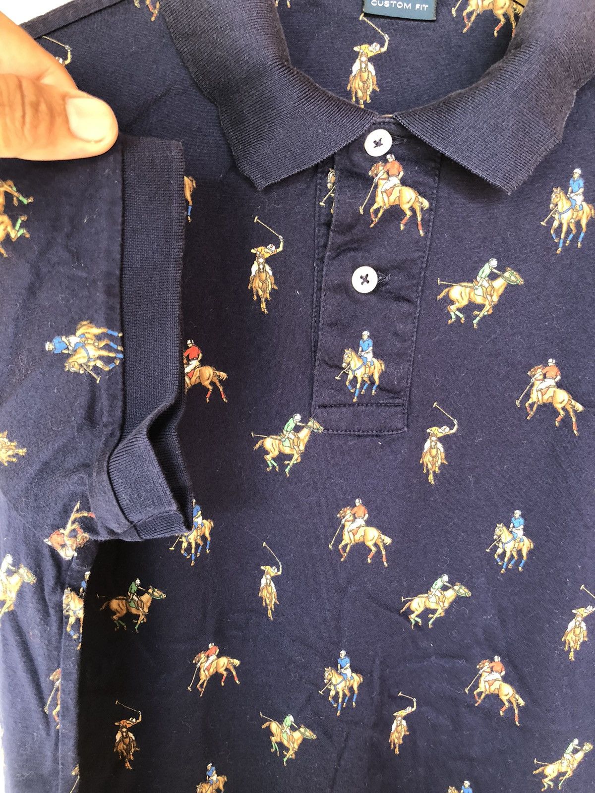 Polo Ralph Lauren Vintage Polo Ralph Lauren Horse Logo Overprint Collar Tee Size US M / EU 48-50 / 2 - 5 Thumbnail