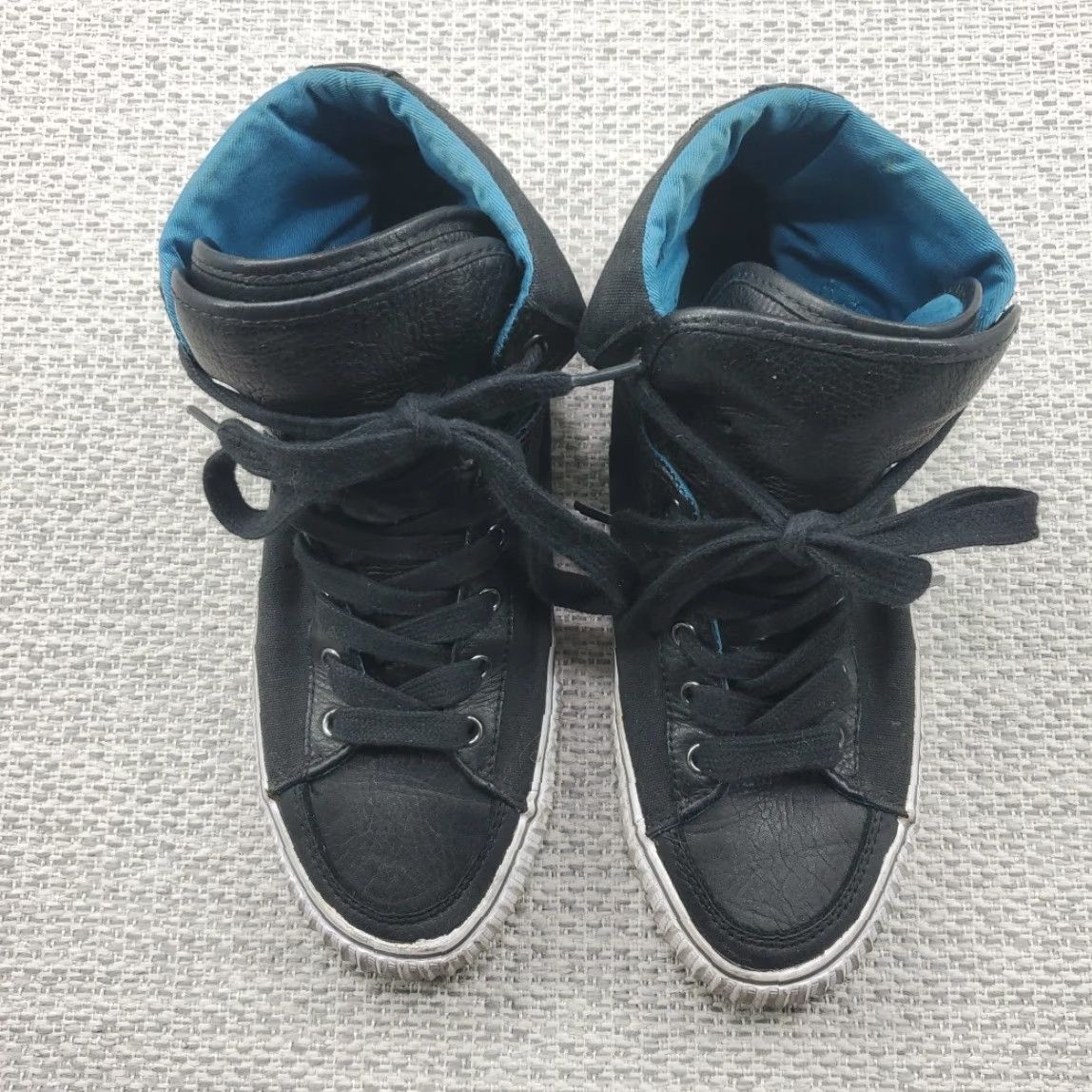 Vintage PF Flyers Sandlot High Top Leather Canvas Shoes Black Mens 9 Womens 10.5 Sneakers Casual Shoes Sneaker Logo Retro Sports | Unisex Adults Size M / US 6-8 / IT 42-44 - 3 Thumbnail