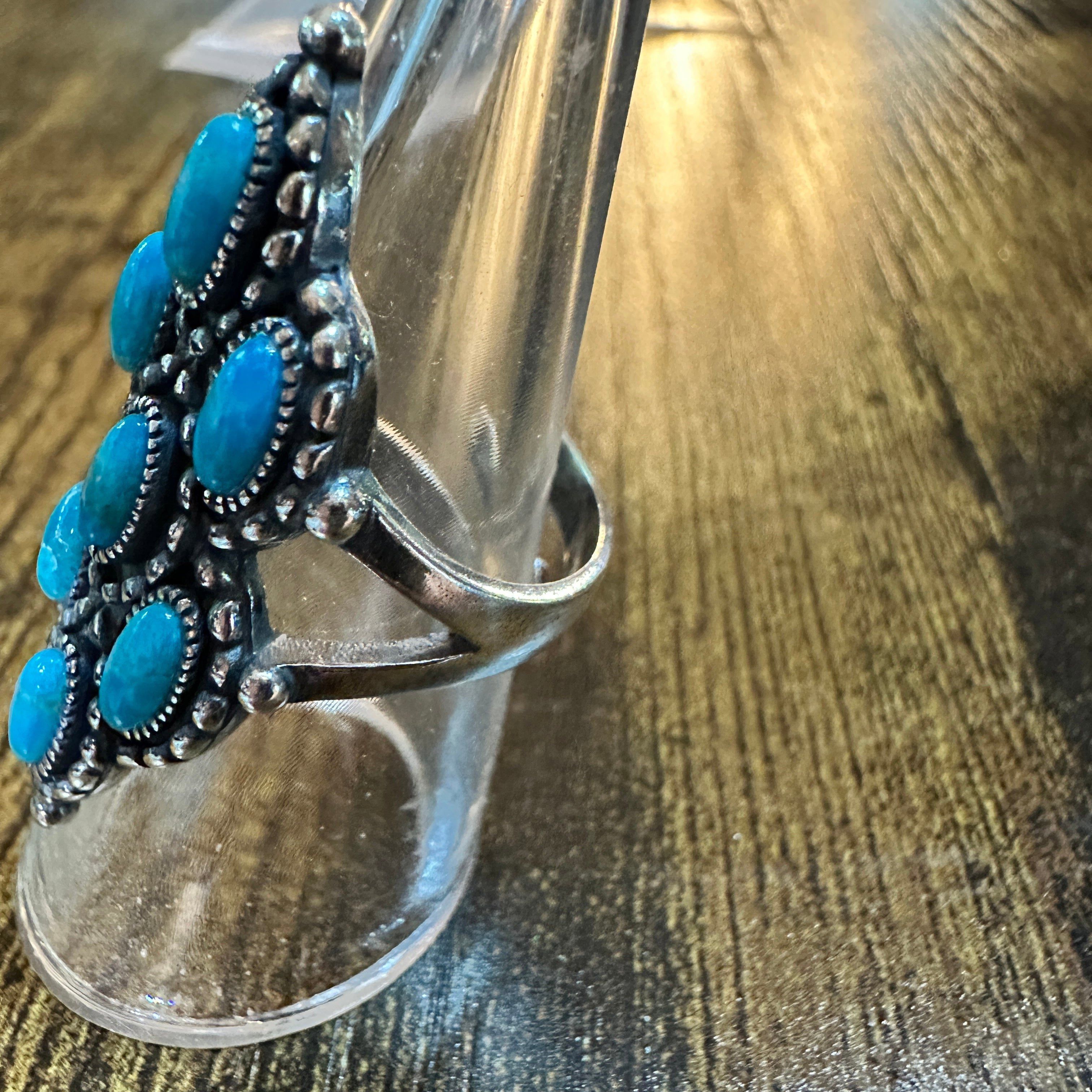 Other Native American Turquoise Elegance: Adjustable Antique Sterl Size ONE SIZE - 9 Thumbnail