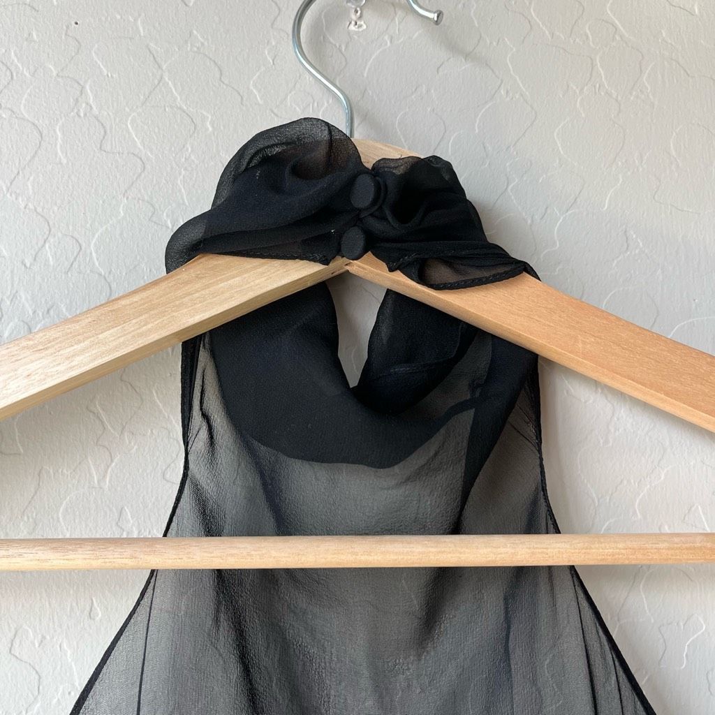 Other CUSHNIE Blouse Chiffon Halter Neck Open Back Black Top Size Size XS / US 0-2 / IT 36-38 - 9 Thumbnail