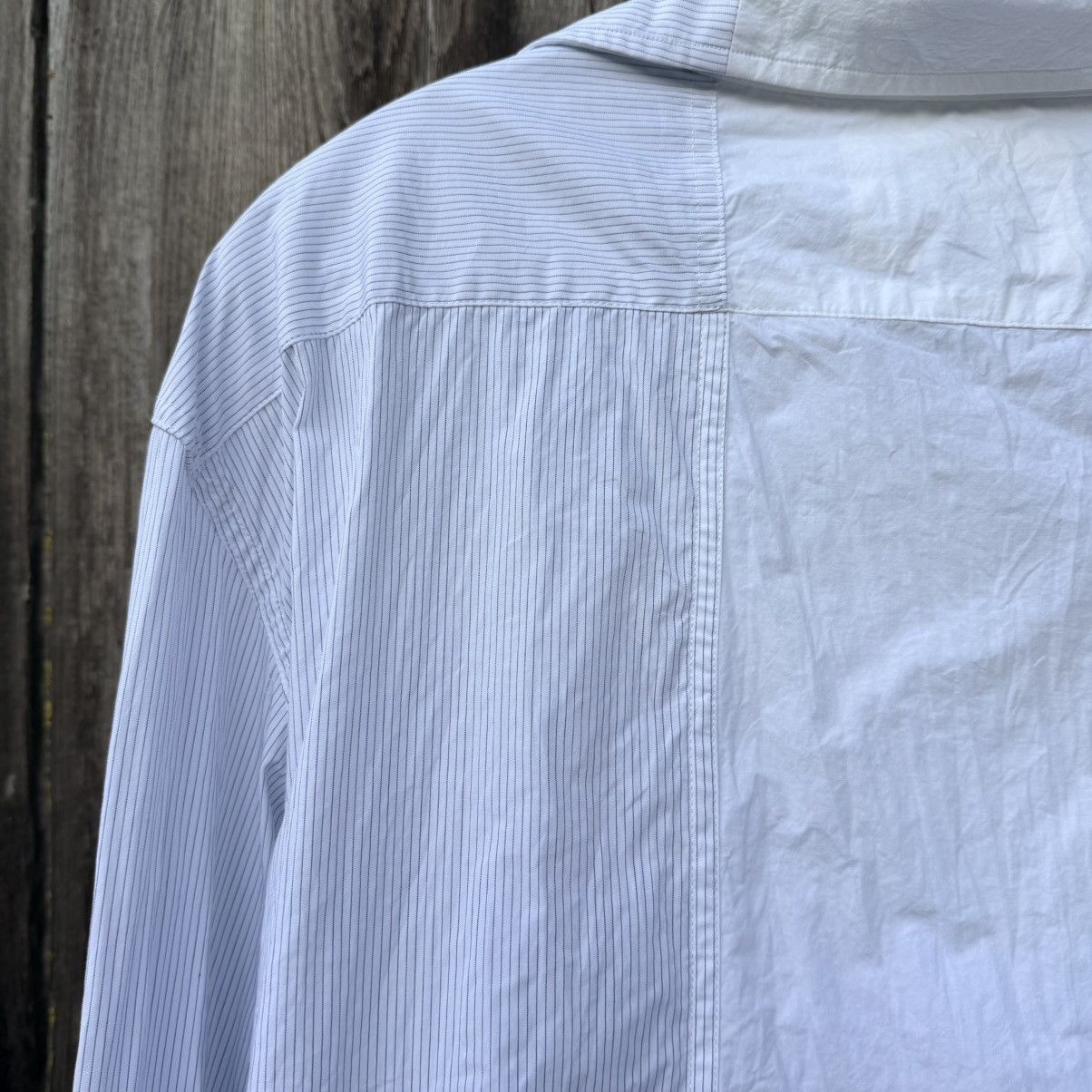 R13 R13 Off-Shoulder Deconstructed Pinstripe Shirt Sz S Size S / US 4 / IT 40 - 11 Thumbnail