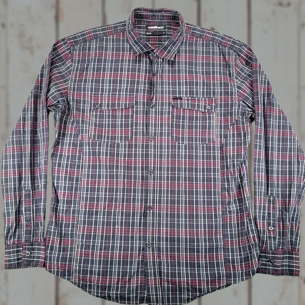 Ecko Unltd. Ecko Unltd Button-Up Shirt Plaid Long Sleeve XL Mens Red Black White Cotton Multicolor Pocketed Collared Shirt Casual Size US XL / EU 56 / 4 - 1 Thumbnail