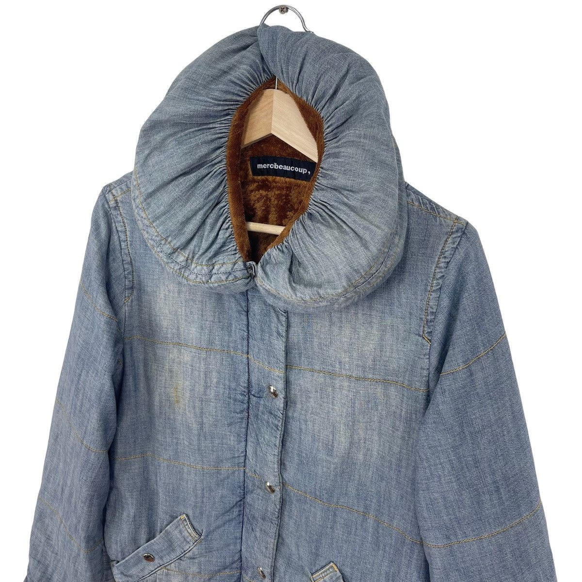 Issey Miyake × mercibeaucoup F/W O1s Pilow Neck Denim Jacket Size US M / EU 48-50 / 2 - 4 Thumbnail