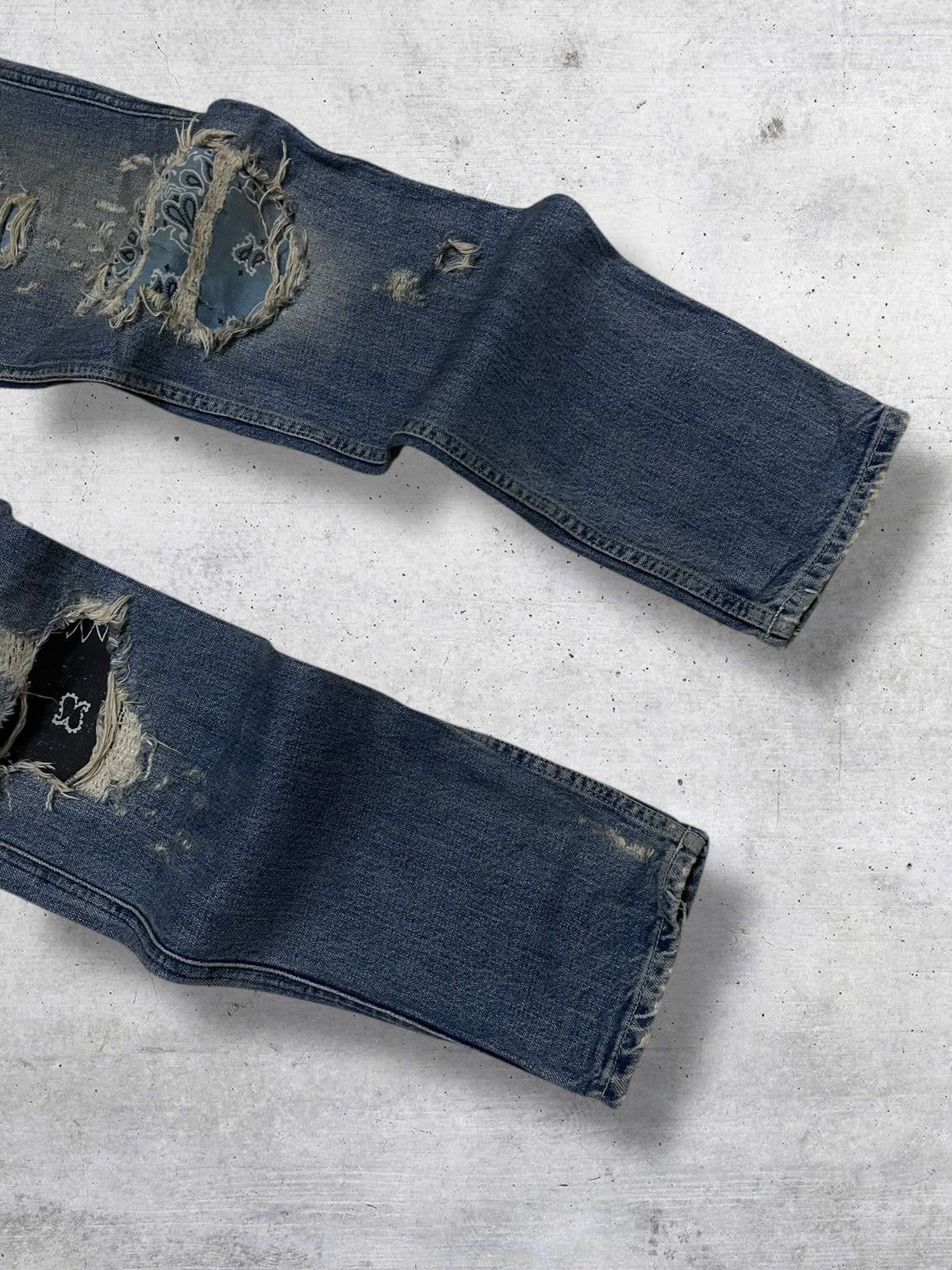 Replay VINTAGE REPLAY OG DESIGNER 90S DISTRESSED BANDANA DENIM Size US 30 / EU 46 - 5 Thumbnail