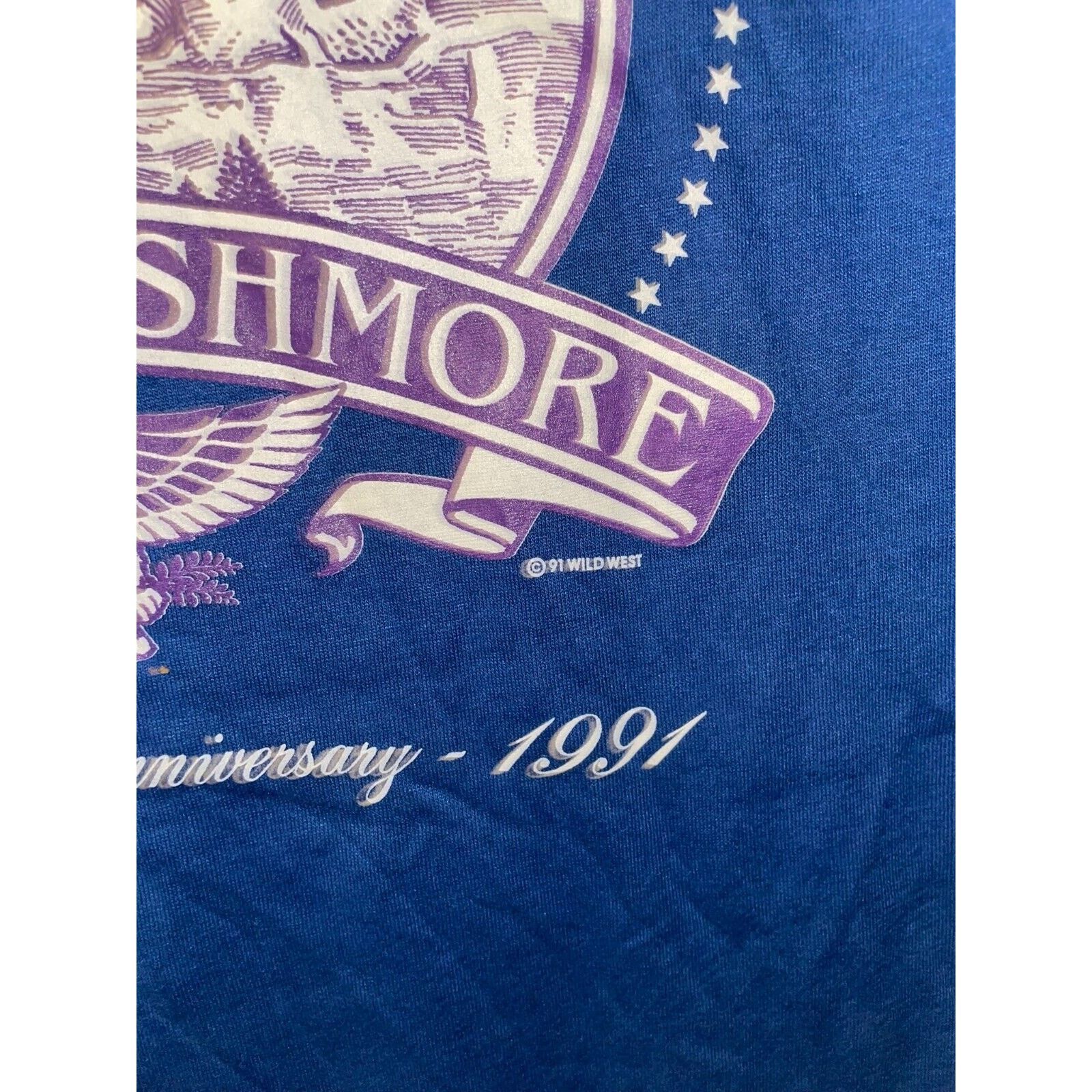 Jerzees Vintage Mount Rushmore Shirt Golden Blue Tee 90s 1991 L Size US L / EU 52-54 / 3 - 6 Thumbnail