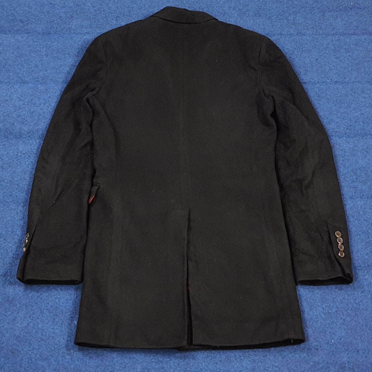 Tom Ford TOM FORD Black Overcoat with Red Satin Lining C307N11 Size 44S - 3 Thumbnail