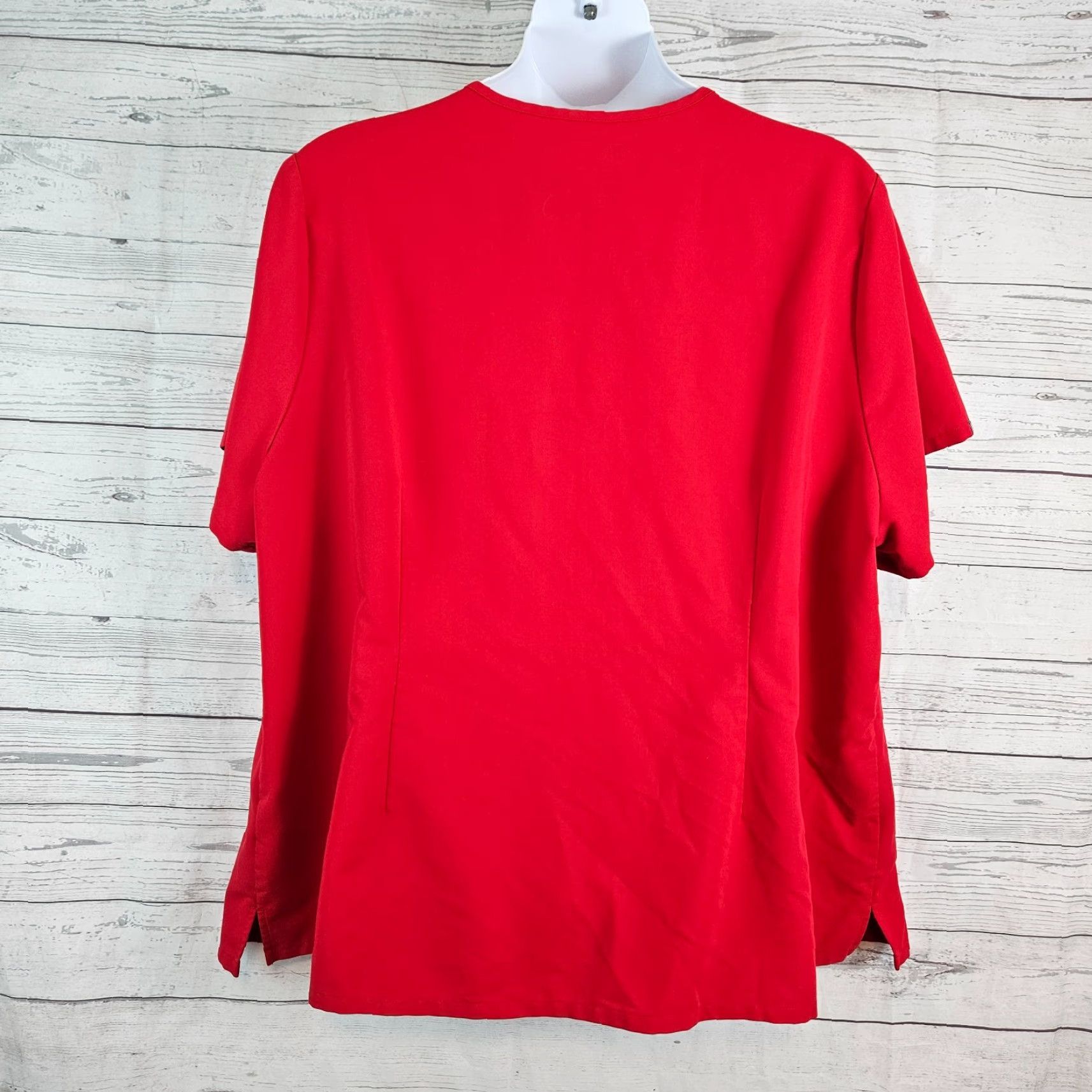 Vintage FIGS Scrub Top Shirt Solid Red Short Sleeve V-Neck Womens 6XL XS? Size XL / US 12-14 / IT 48-50 - 2 Thumbnail