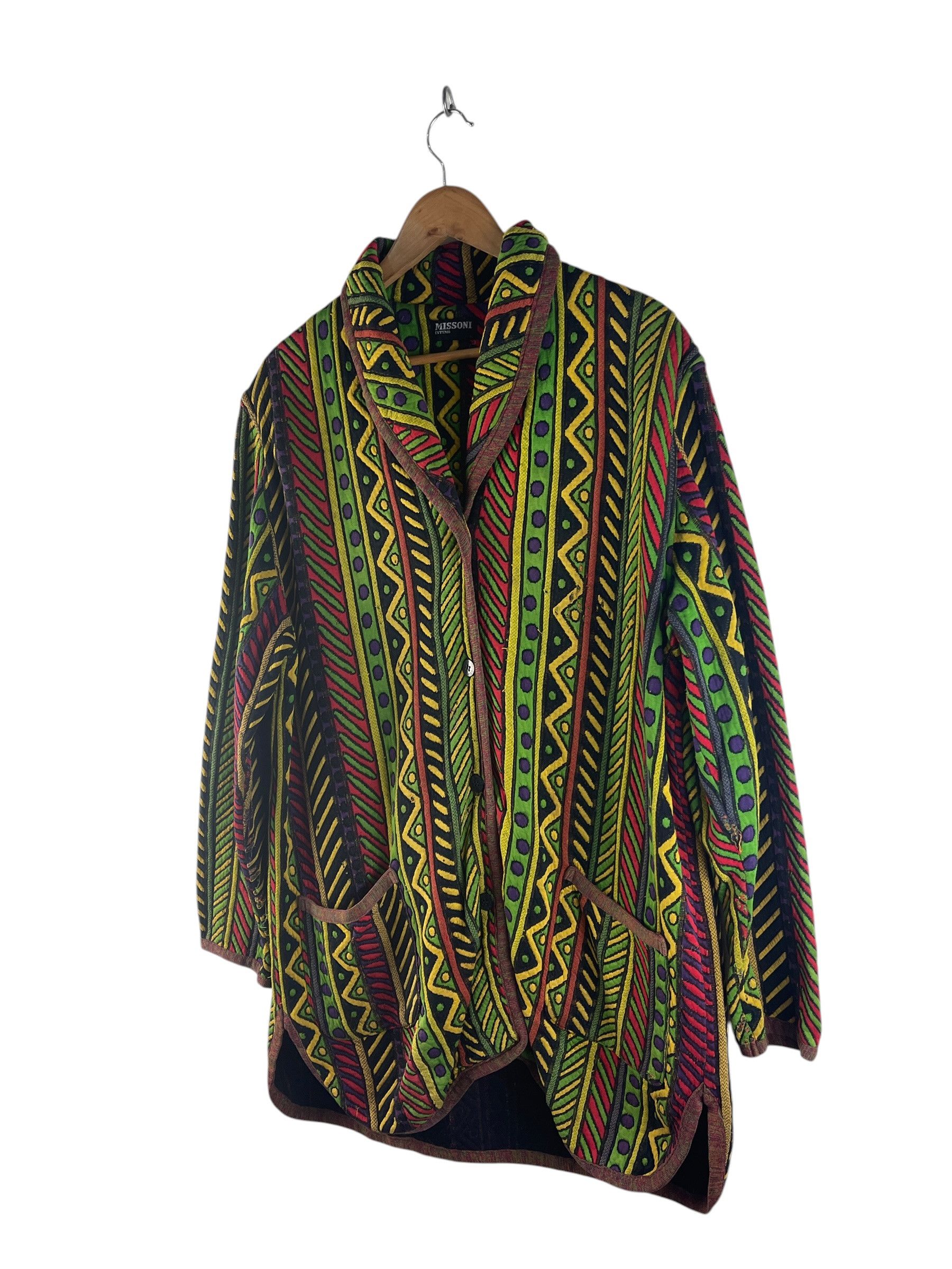 Missoni Missoni Intimo Multicolor Tribal Jacquard Knit Cardigan Size L / US 10 / IT 46 - 5 Thumbnail