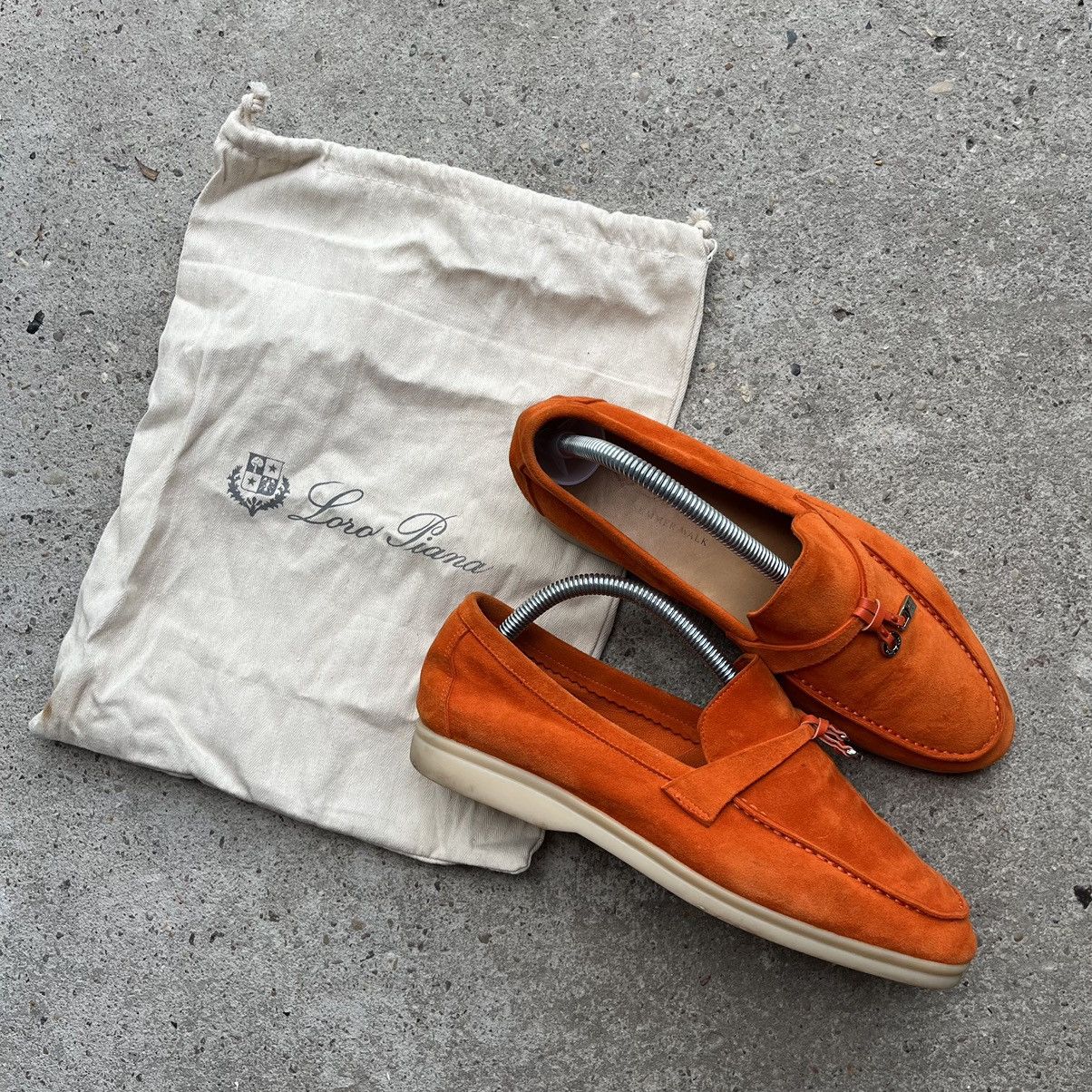Loro Piana Loro Piana Summer Walk Orange Suede loafers Shoes Size US 10 / IT 40 - 1 Thumbnail