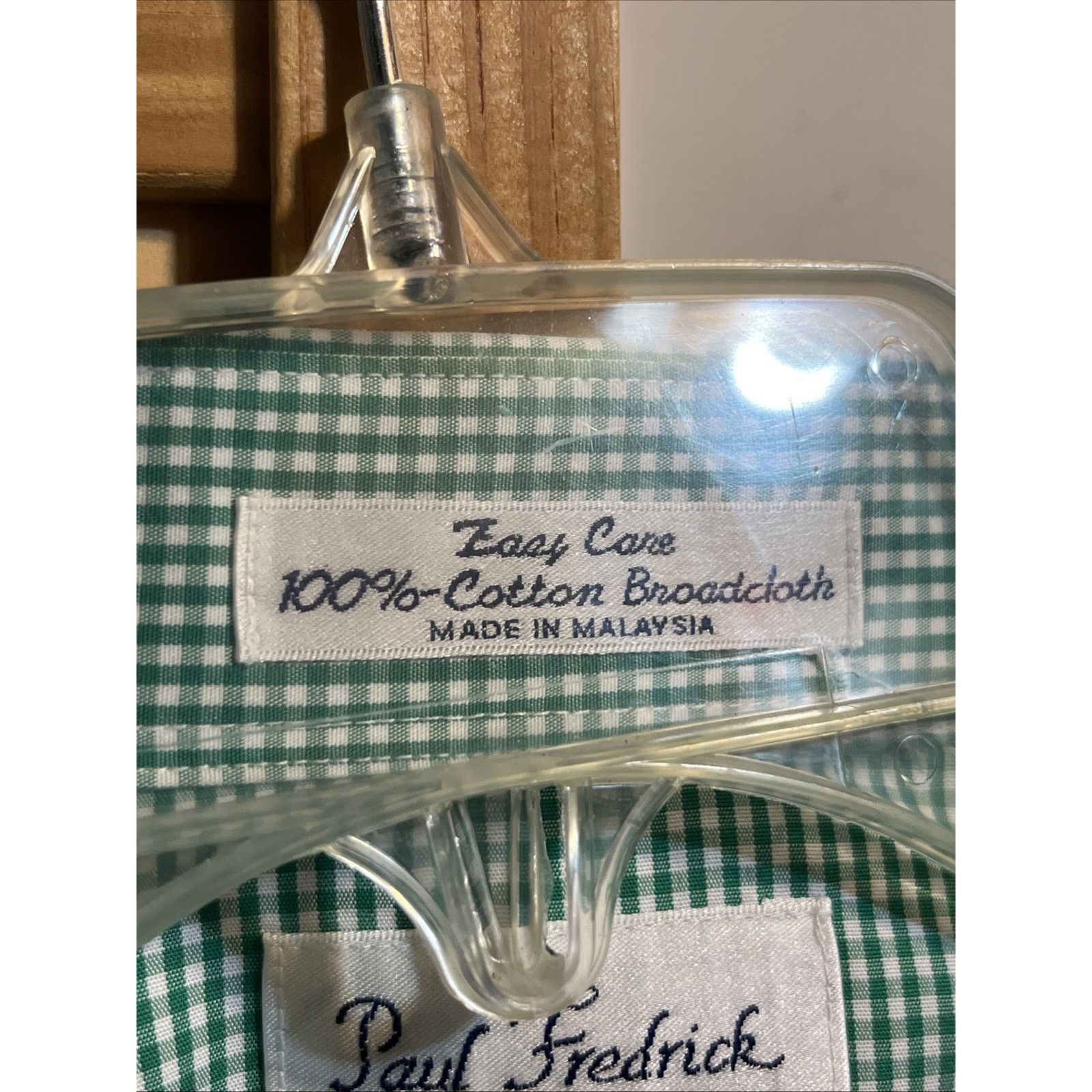 Paul Fredrick Paul Fredrick Two-Ply Cotton Shirt Mens 18 34 Green Plaid LS Size US XXL / EU 58 / 5 - 4 Thumbnail
