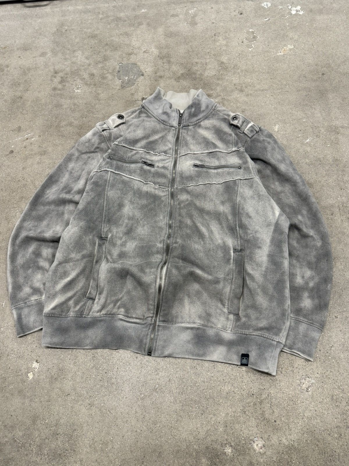 Vintage Y2K THE MACHINE ARCHIVE STYLE GRUNGE FADED FULL ZIP JACKET Size US XL / EU 56 / 4 - 1 Thumbnail