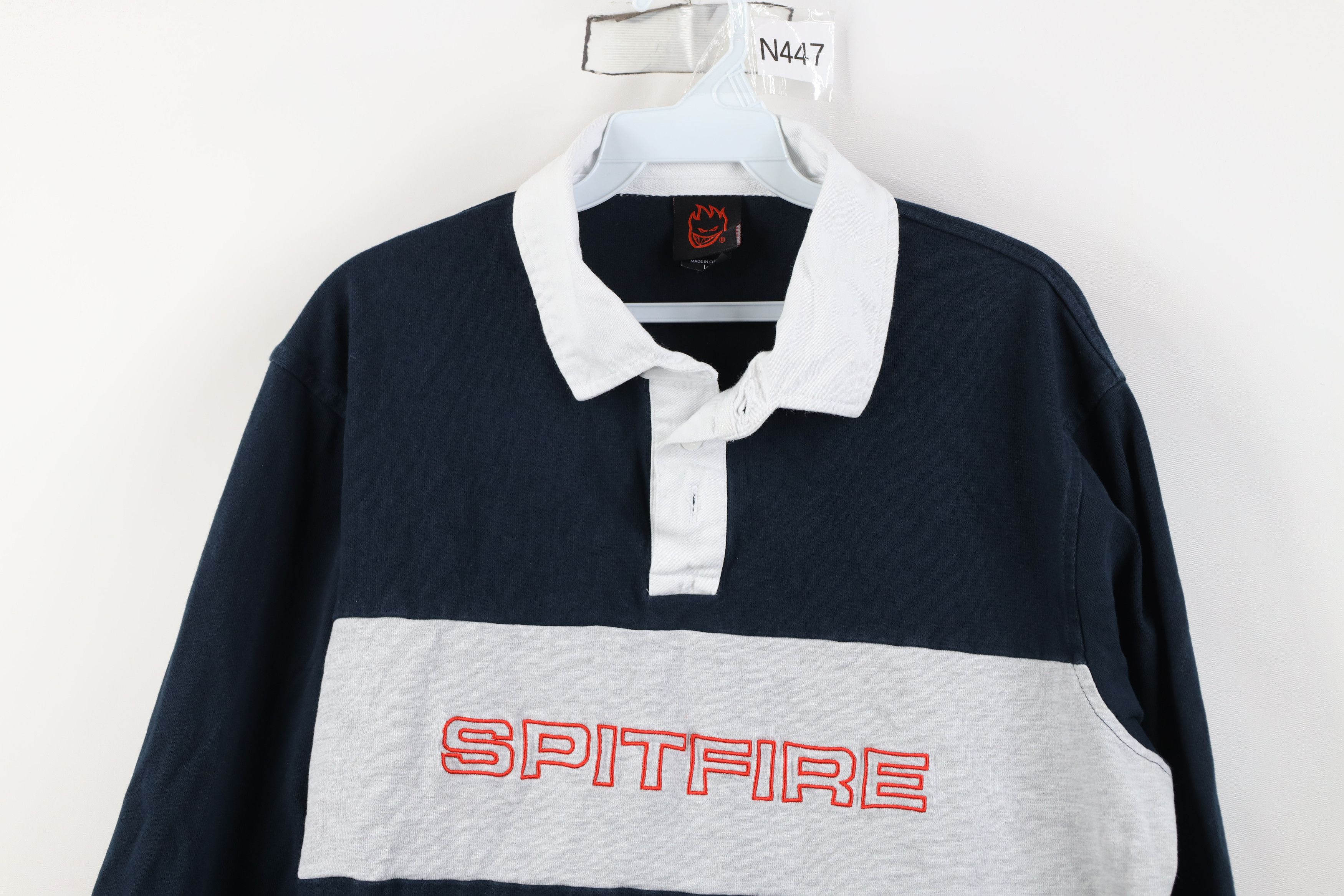 Spitfire Vintage 90s Y2K Spitfire Skateboarding Long Sleeve Polo Size US L / EU 52-54 / 3 - 2 Thumbnail