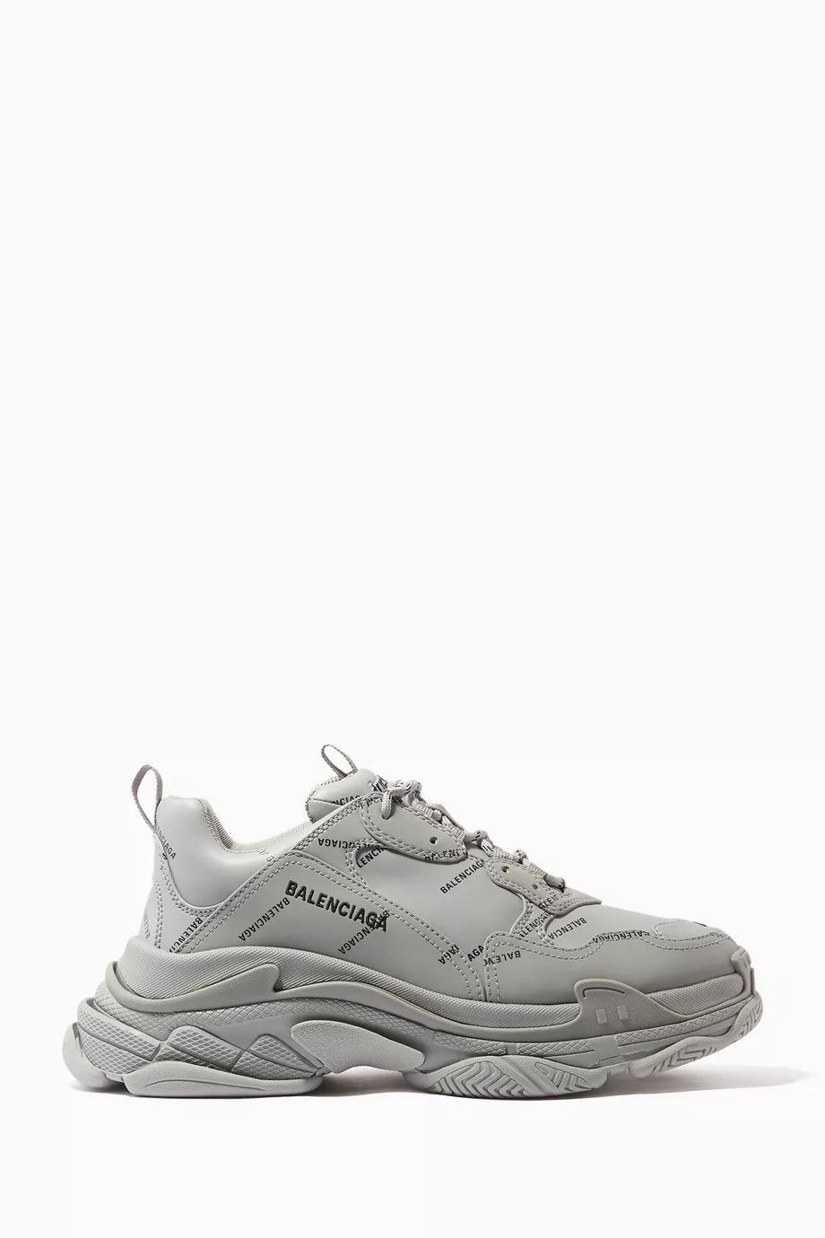 Balenciaga Balenciaga All Over Logo Triple S Leather Free Sneaker Grey Size US 11 / EU 44 - 3 Thumbnail