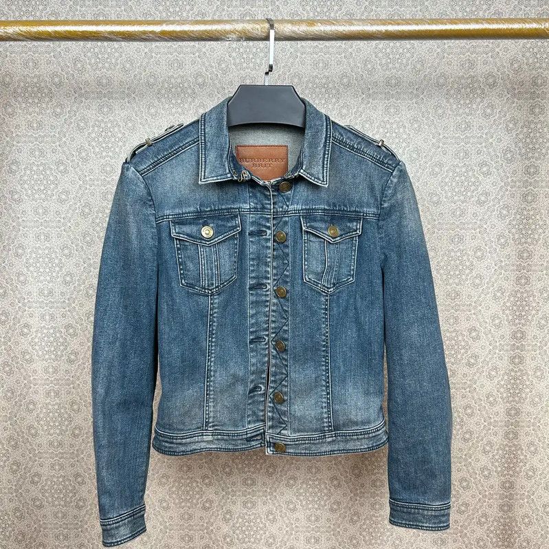 Burberry Burberry Blue Cotton Blend Women's Jacket Size M / US 6-8 / IT 42-44 - 1 Thumbnail