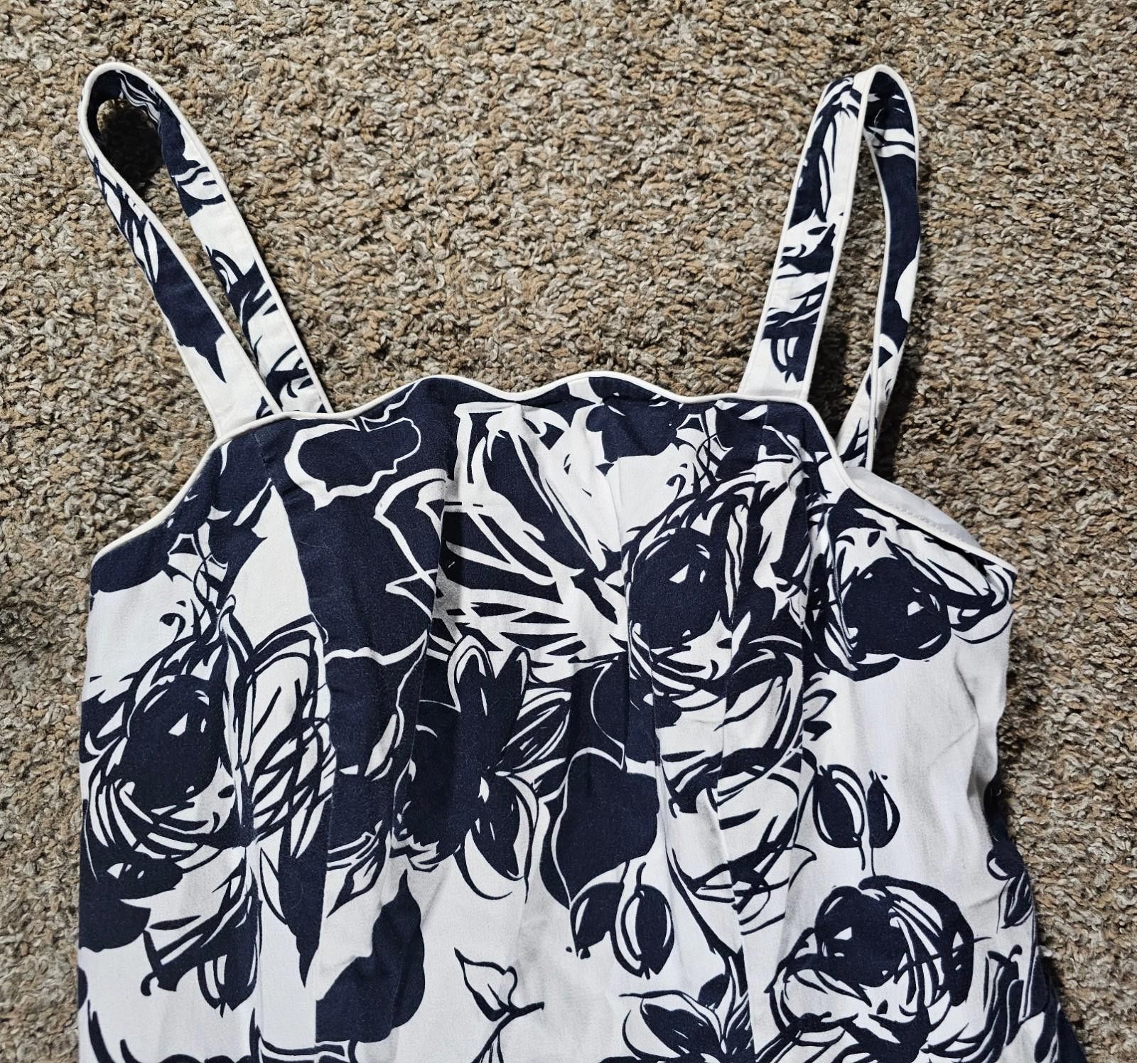 The Unbranded Brand No Brand Blue White Floral Dress 39" Long Size M / US 6-8 / IT 42-44 - 2 Thumbnail