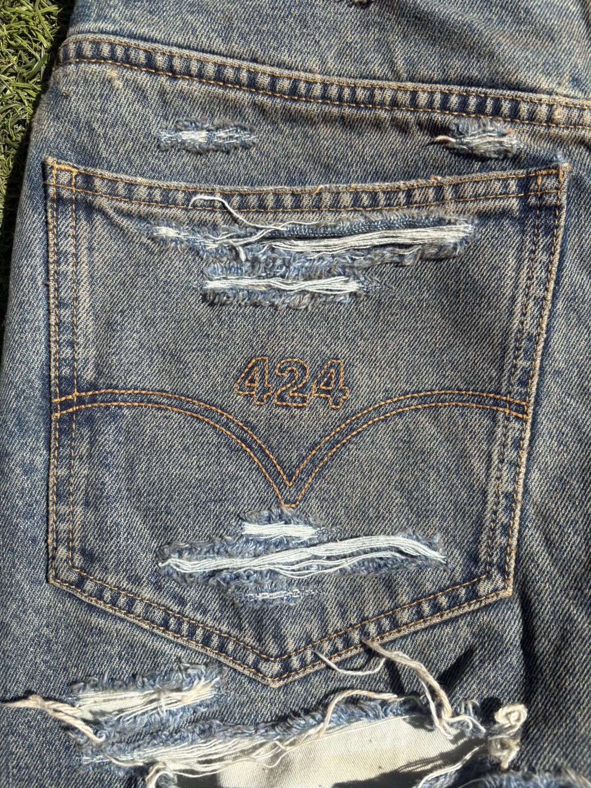 424 424 Distressed Big Daddy Denim Blue Size 44 fits 28/30 Size US 28 / EU 44 - 10 Thumbnail