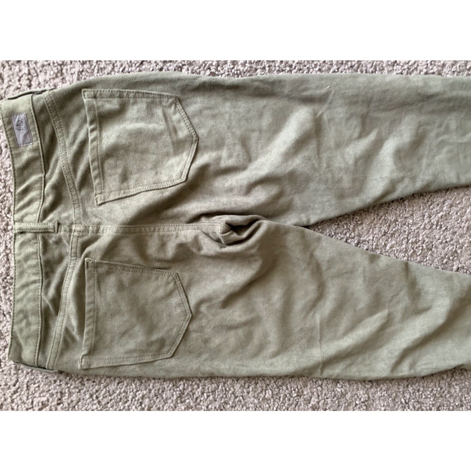 Olive TOKYO DARLING Olive Green Suede HIGH WAISTED JEGGING Pants Women's Sz 2 Regular Size 26" / US 2 / IT 38 - 6 Thumbnail