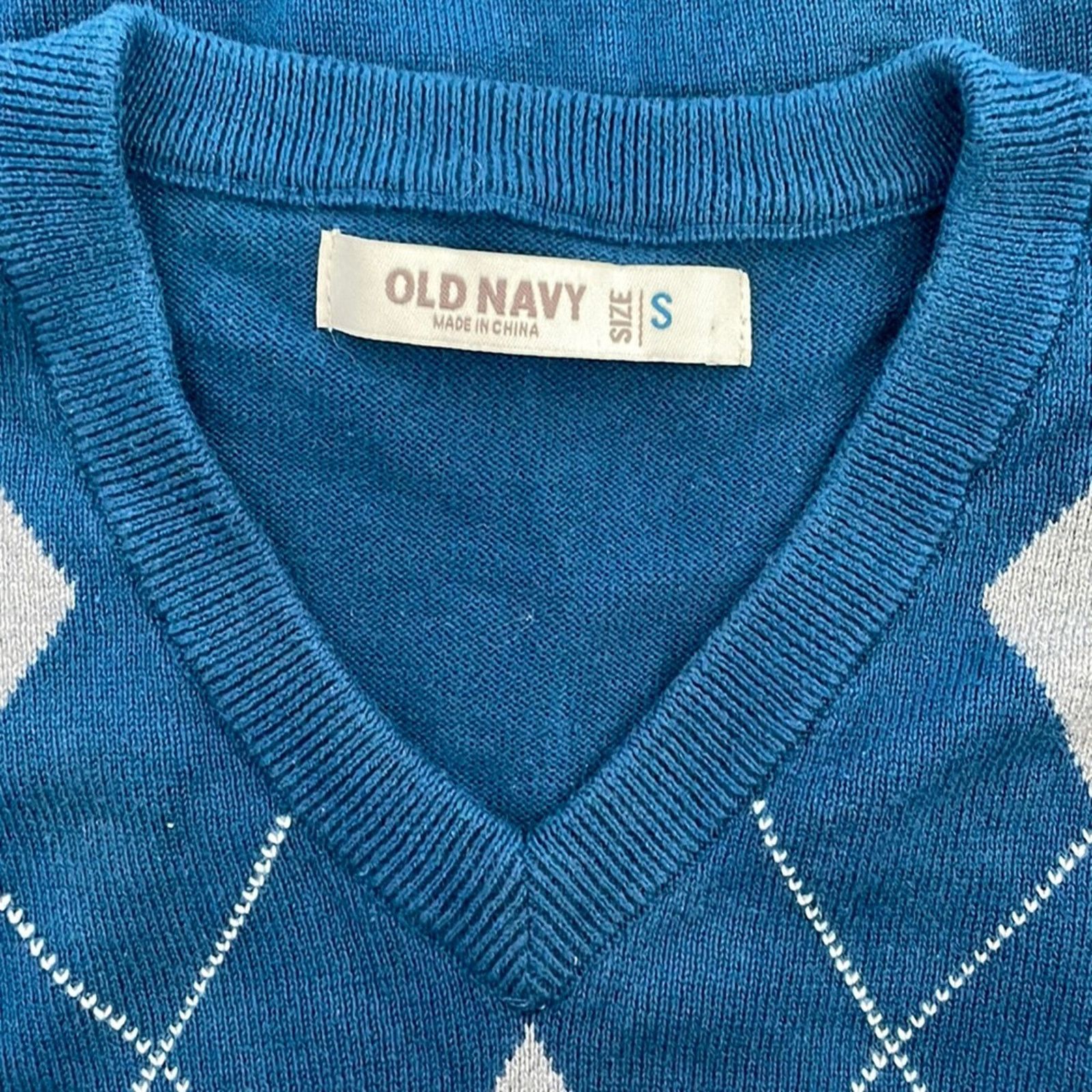 Old Navy Old Navy Argyle Cotton Sweater Size US S / EU 44-46 / 1 - 2 Thumbnail