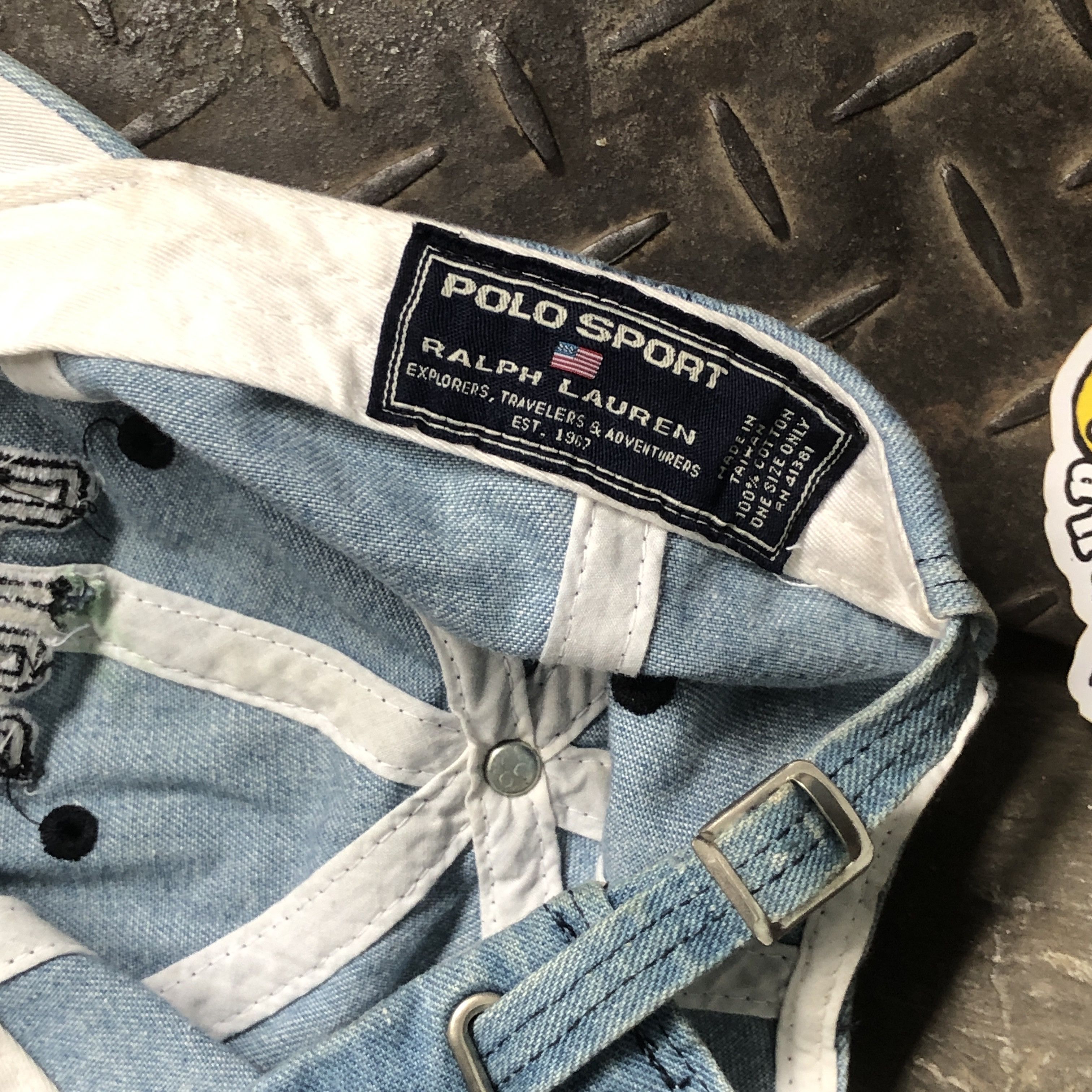 Polo Ralph Lauren Vintage 90s Polo Sport Ralph Lauren Denim Bluewashed Logo Size ONE SIZE - 7 Thumbnail