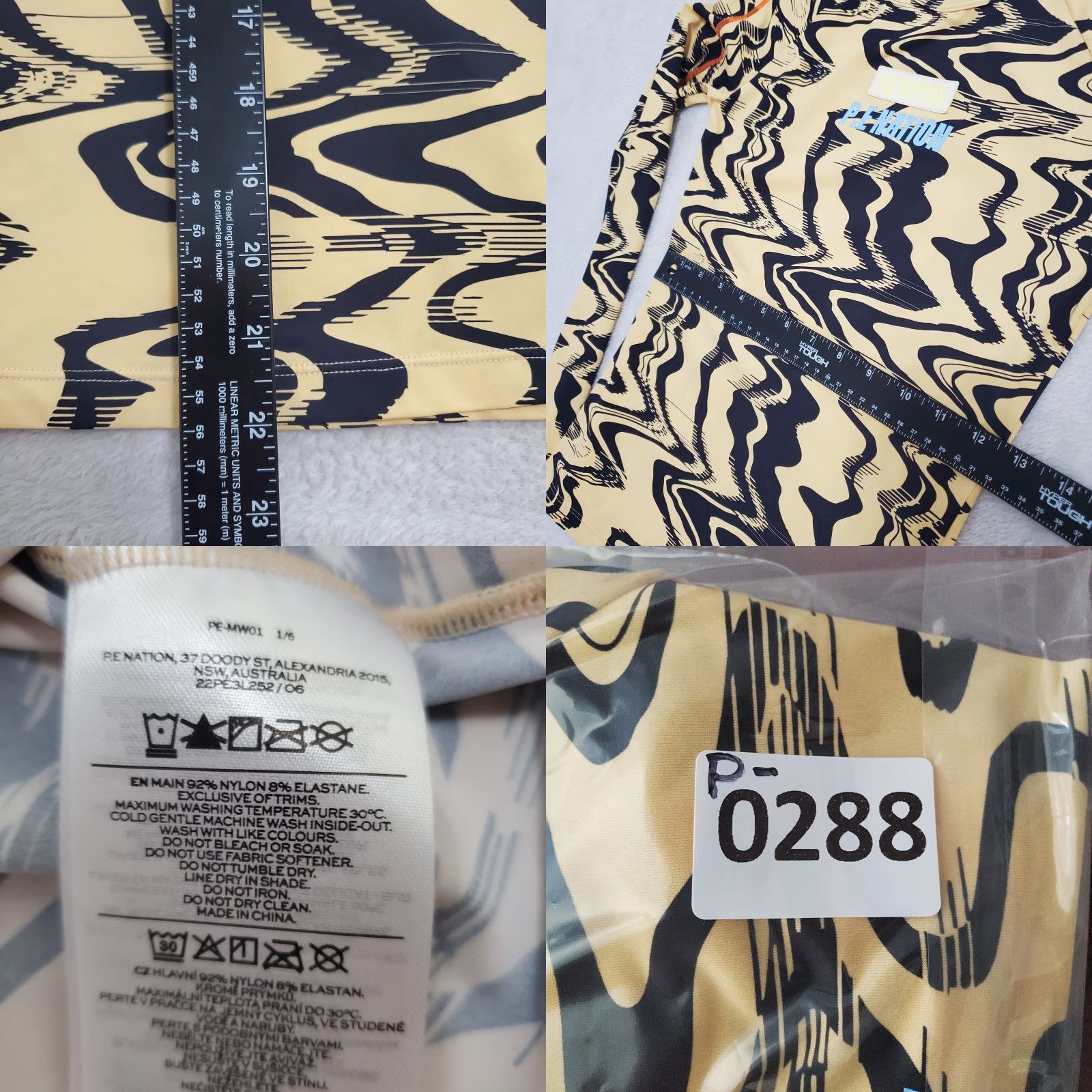 P.E Nation PE Nation New Wave Top Women Small Yellow Black Liquify Print Long Sleeve Stretch T-Shirt Activewear Women Regular Size S Ladies Black Yellow Size S / US 4 / IT 40 - 8 Thumbnail