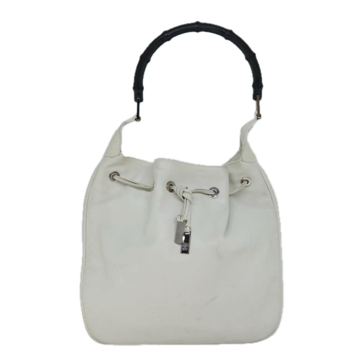 Gucci Bamboo White Leather Shoulder Bag (Pre-Owned) Size ONE SIZE - 1 Thumbnail