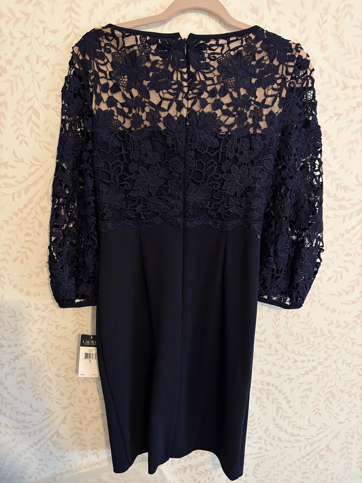 Lauren Ralph Lauren NWT Lauren Ralph Lauren Lace Balloon Sleeve Sheath Dress Size XS / US 0-2 / IT 36-38 - 5 Thumbnail