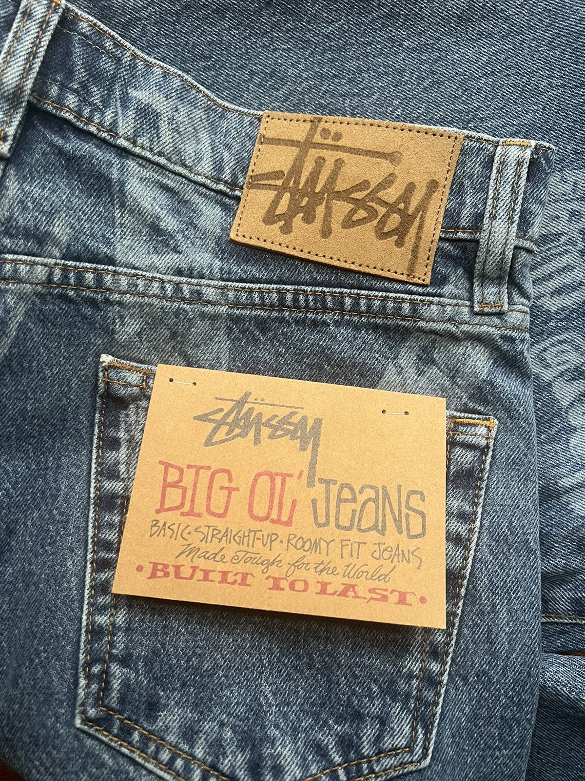 Stussy × Vintage Stussy Worldwide Big Ol Jean Baggy Blue Denim Stone Wash Size US 30 / EU 46 - 8 Thumbnail