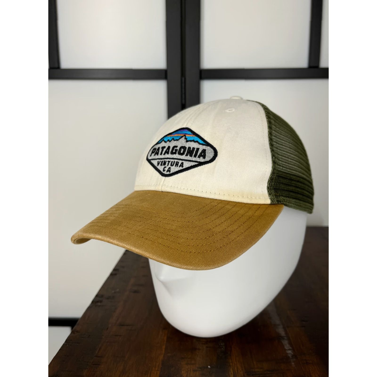 Patagonia Patagonia Trucker Hat Snap Back Adult One Size Beige Ventura CA Size ONE SIZE - 4 Thumbnail
