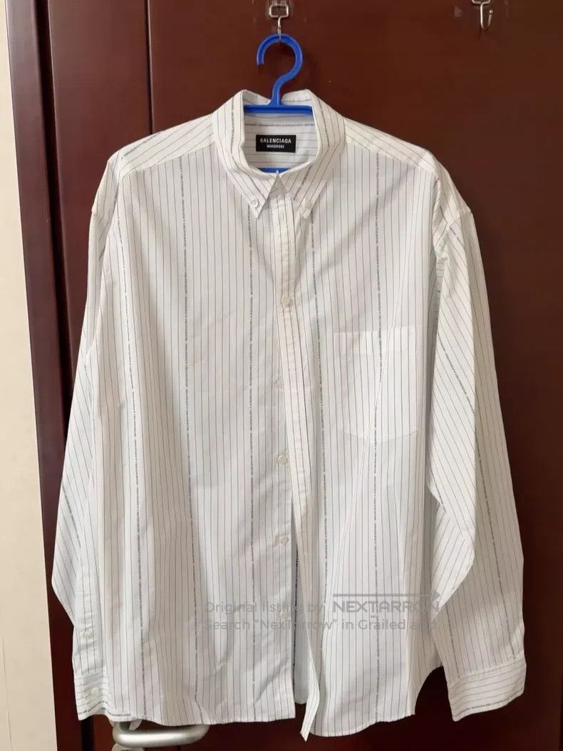 Balenciaga Balenciaga size 37 Logo Striped Shirt Size US L / EU 52-54 / 3 - 1 Thumbnail