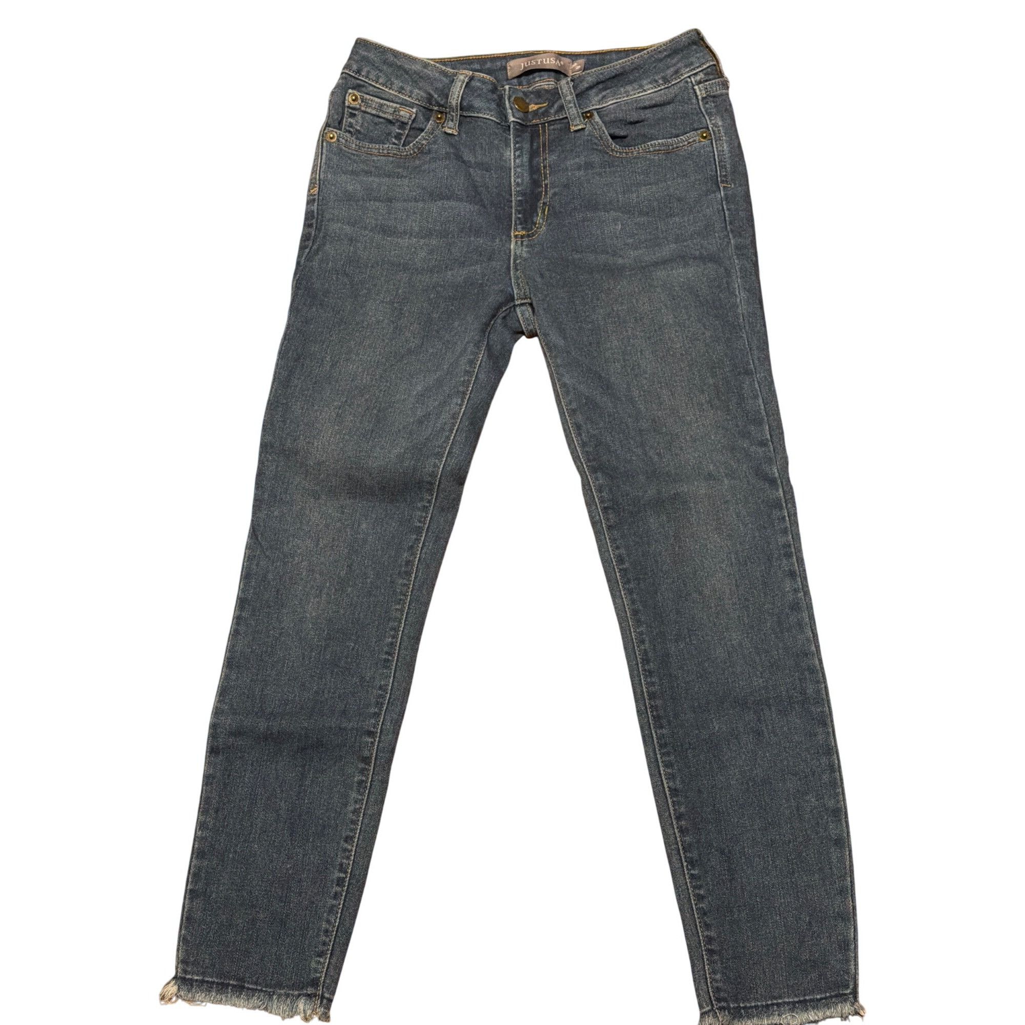Other Just USA Skinny Jeans Blue Denim Cropped Raw Hem Pockets Siz Size 26" / US 2 / IT 38 - 1 Thumbnail