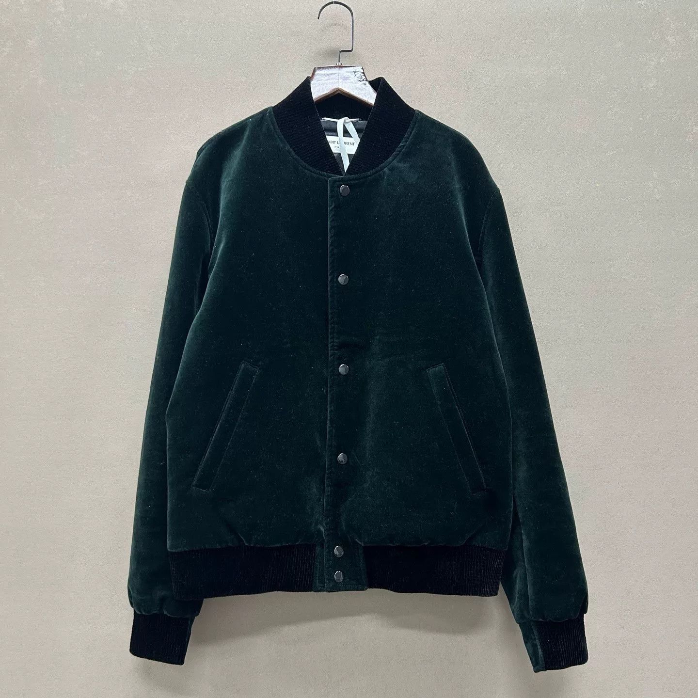 Yves Saint Laurent Saint Laurent Green Cotton Baseball Jacket Size US L / EU 52-54 / 3 - 1 Thumbnail