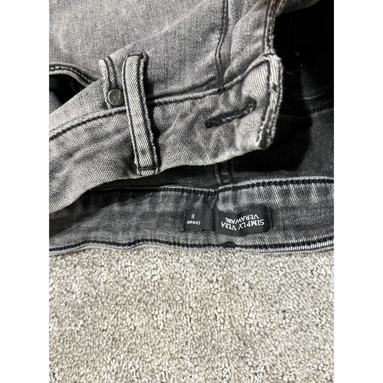 Vintage Vera Wang Simply Vera Skinny Jeans Size 8 Black Women Size 30" / US 8 / IT 44 - 5 Thumbnail