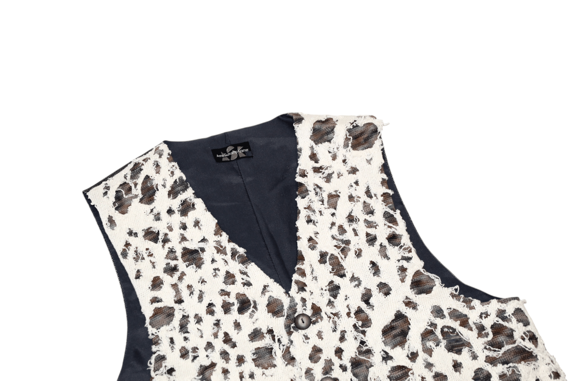 Etro Vtg ANNE SURKAMP KRAMER distressed design wool waistcoat Size US M / EU 48-50 / 2 - 7 Thumbnail