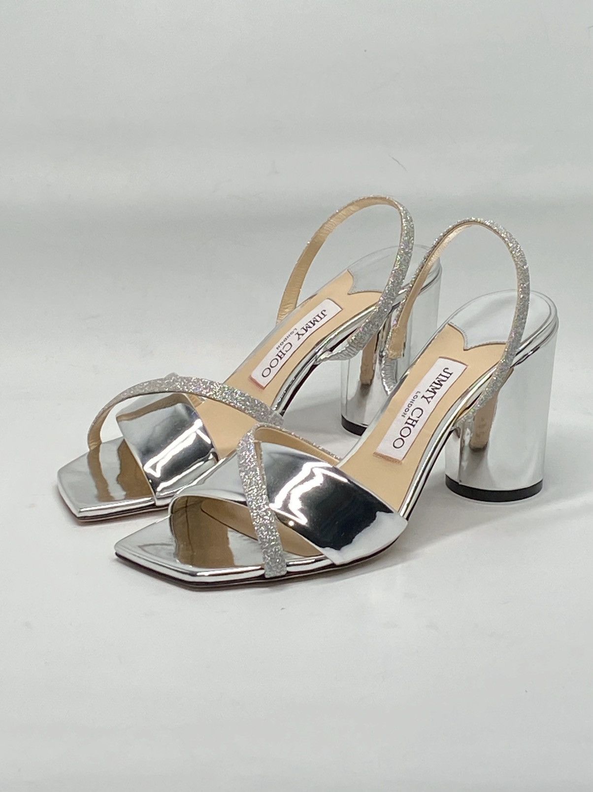 Jimmy Choo Jimmy Choo Plum Metallic Glitter Slingback Sandals size 37 Size US 7 / IT 37 - 6 Thumbnail